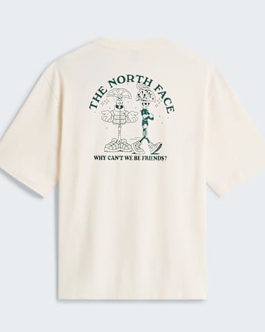 Mens Why Cant We Be Friends Oversized TShirt TNF White DuneHunter Green alt1
