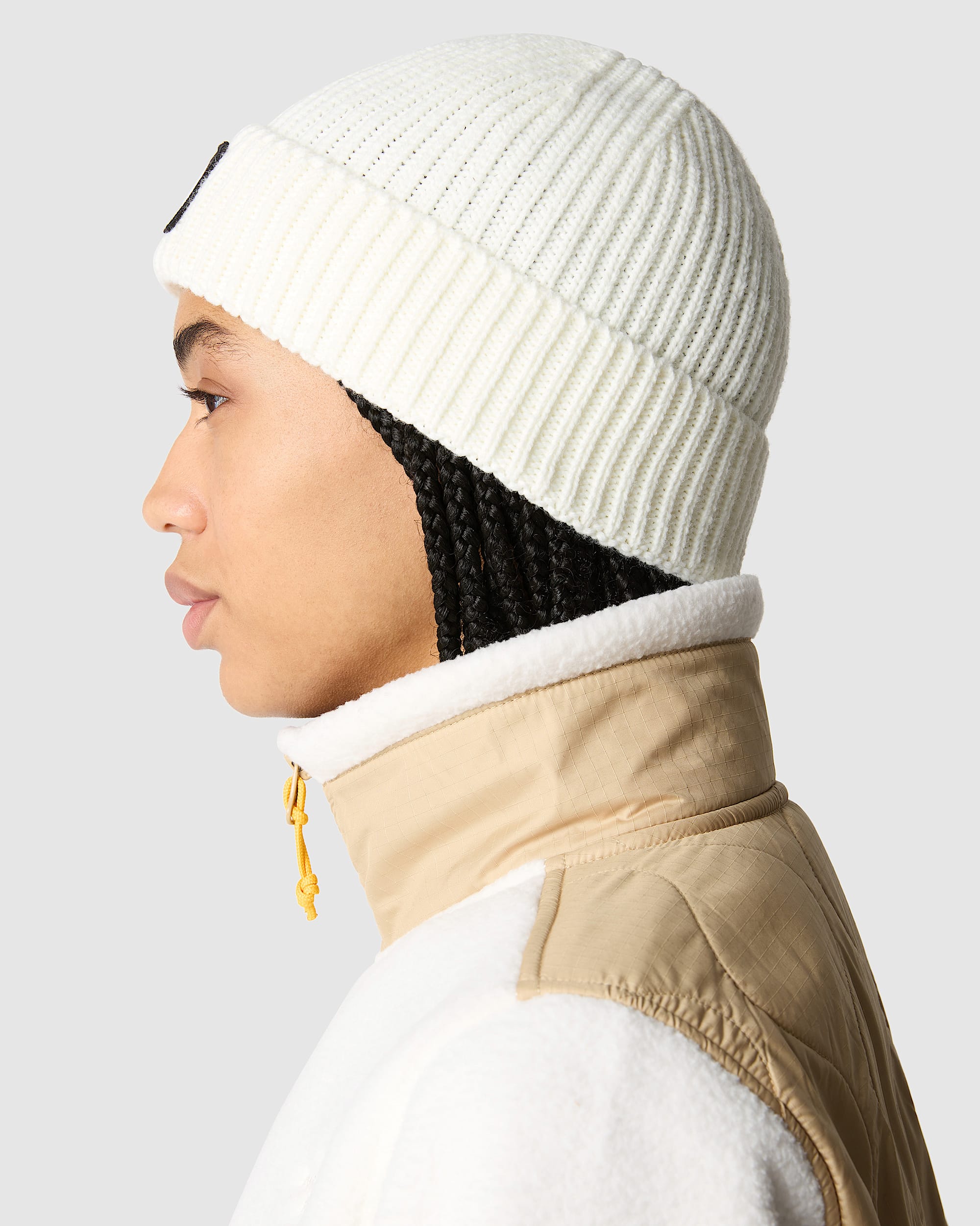TNF Logo Box Cuffed Beanie TNF ALT3