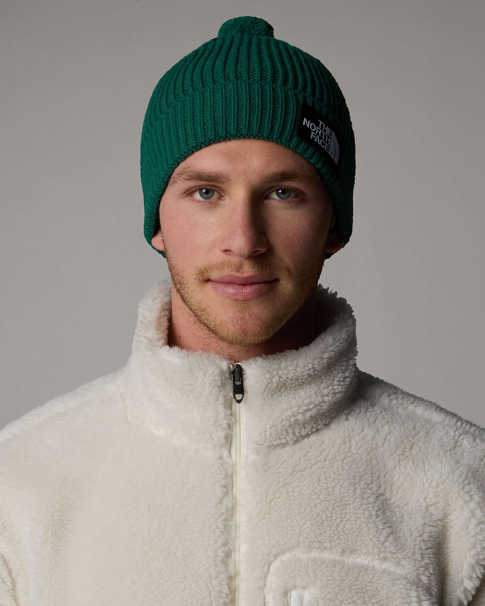 Czapka beanie z pomponem i prostoktnym logo TNF TNF alt1