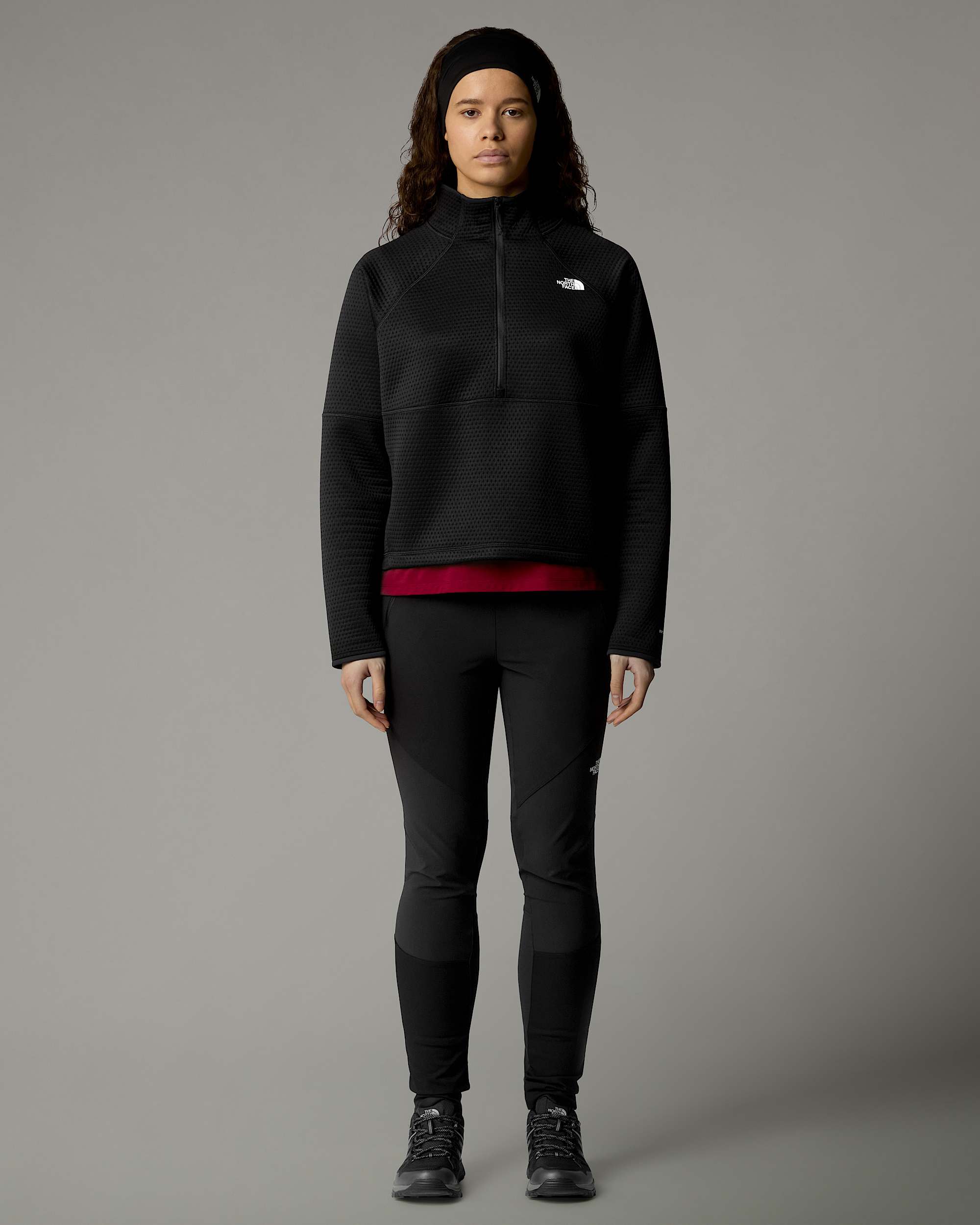 Womens Vertical Thermal 14 Zip Fleece TNF alt1