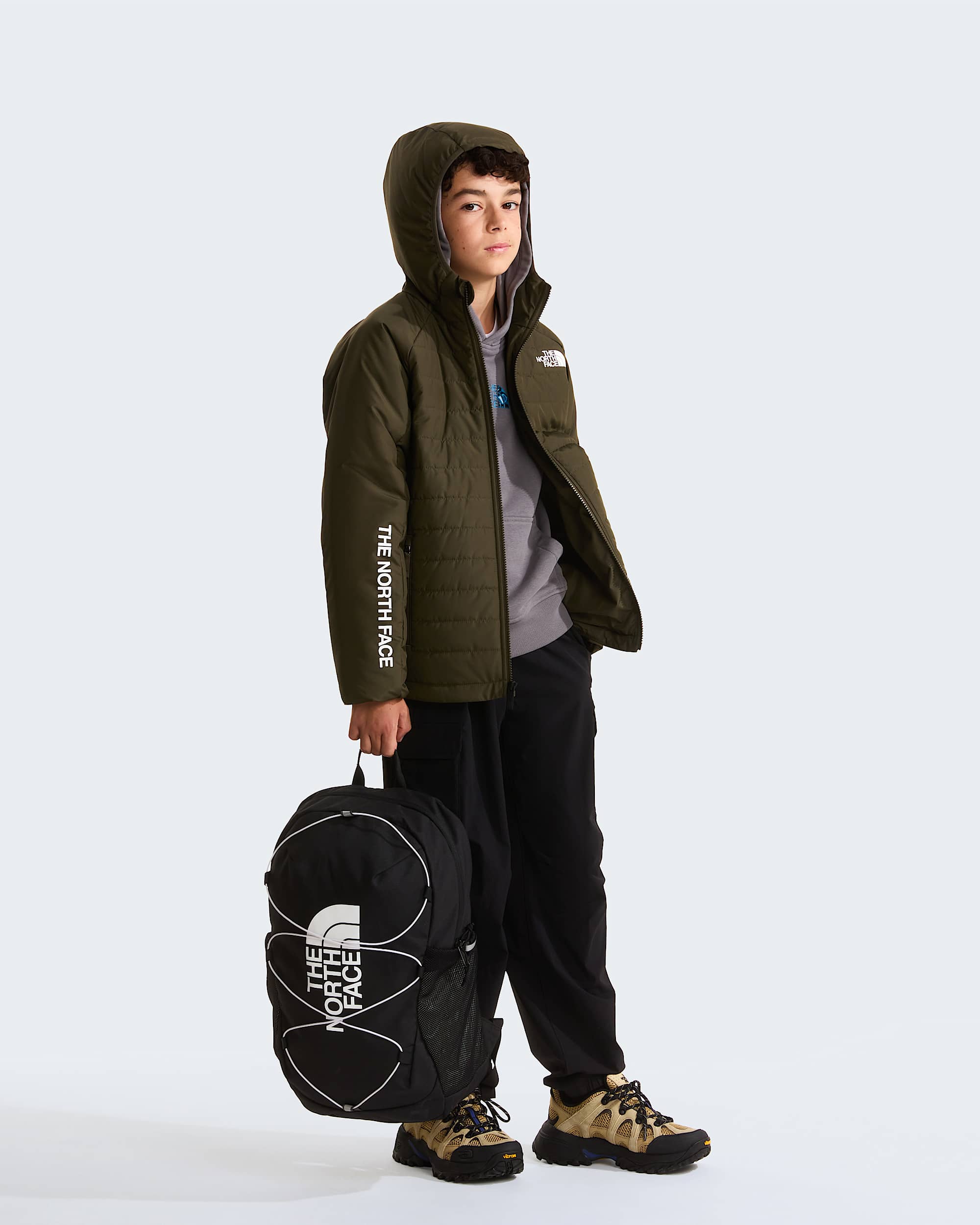 Synthetische Never Stopjas voor jongens TNF New Taupe Green ALT1