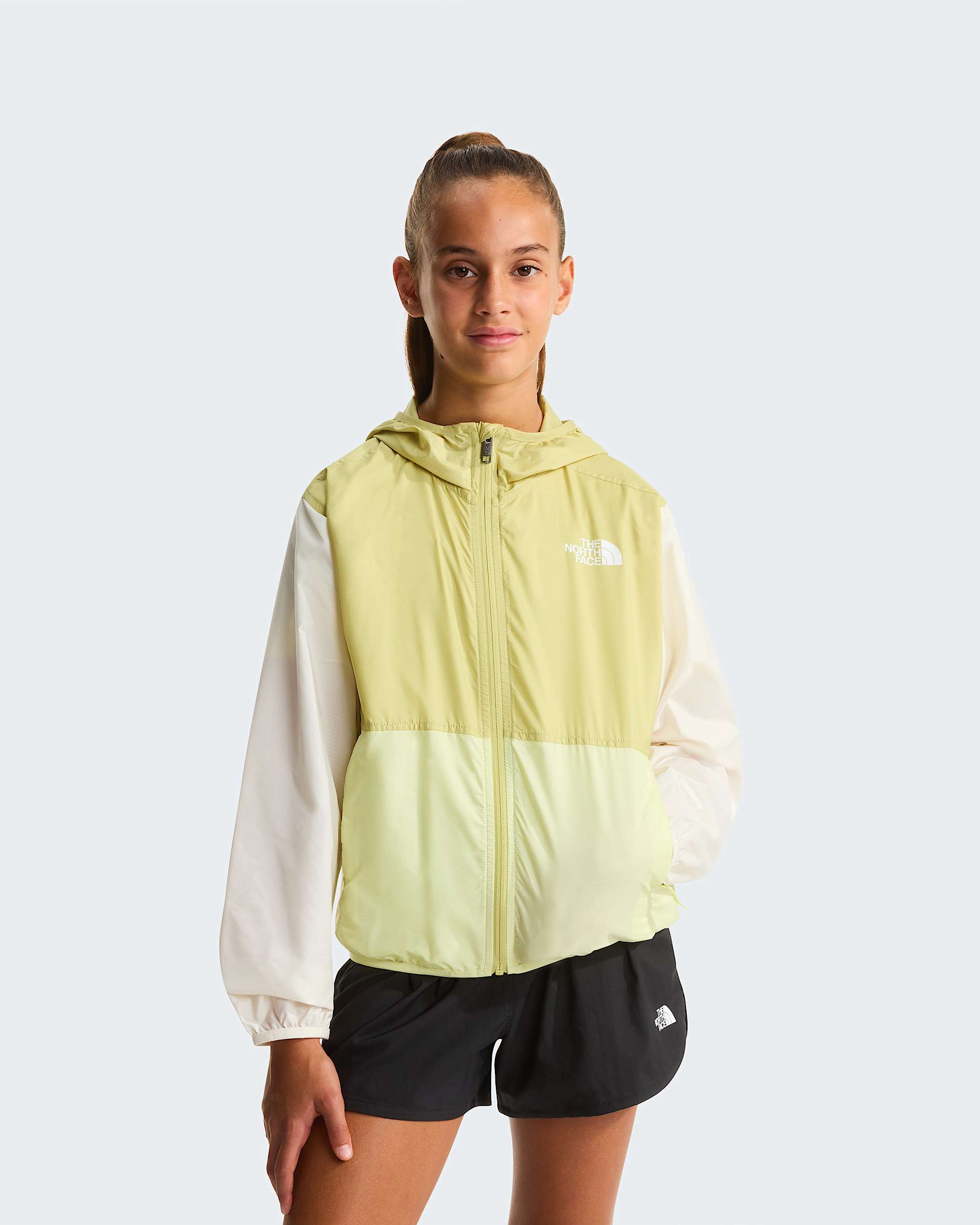 Giacca a vento Cyclone da ragazza TNF Lemon MistPearWhite Dune HERO
