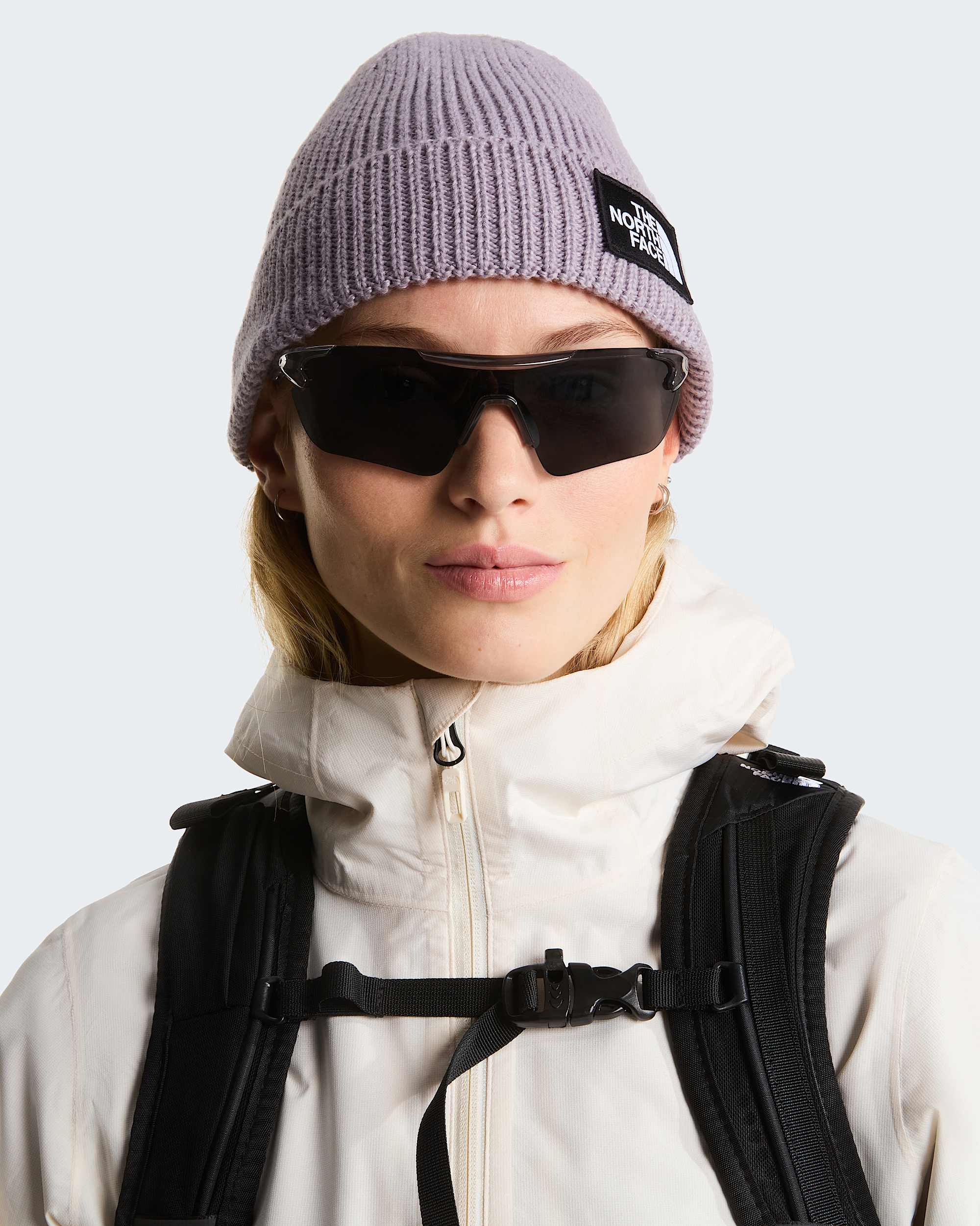Logo Box Cuffed Beanie TNF TNF Transcendent Grey ALT1