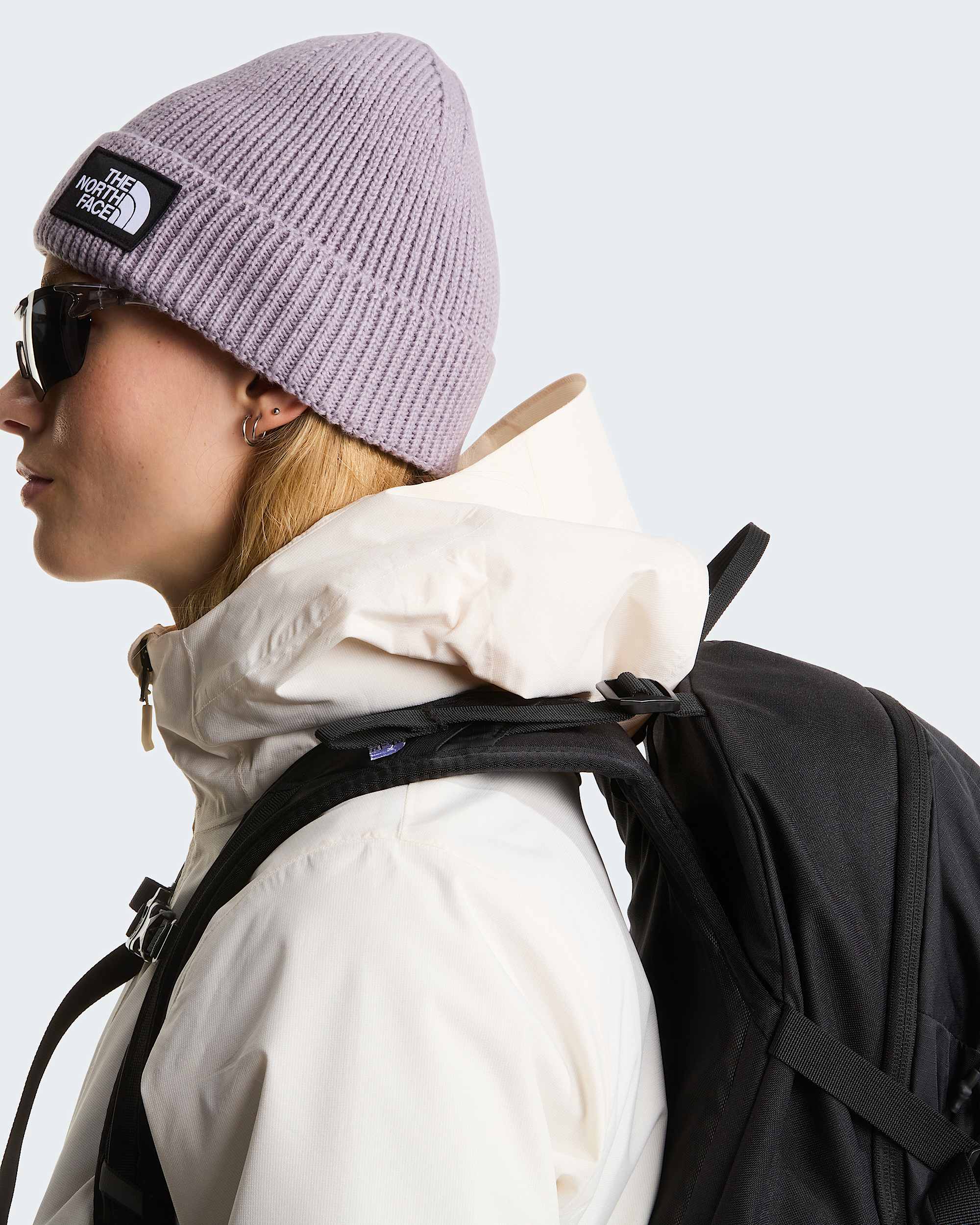 Logo Box Cuffed Beanie TNF TNF Transcendent Grey ALT3