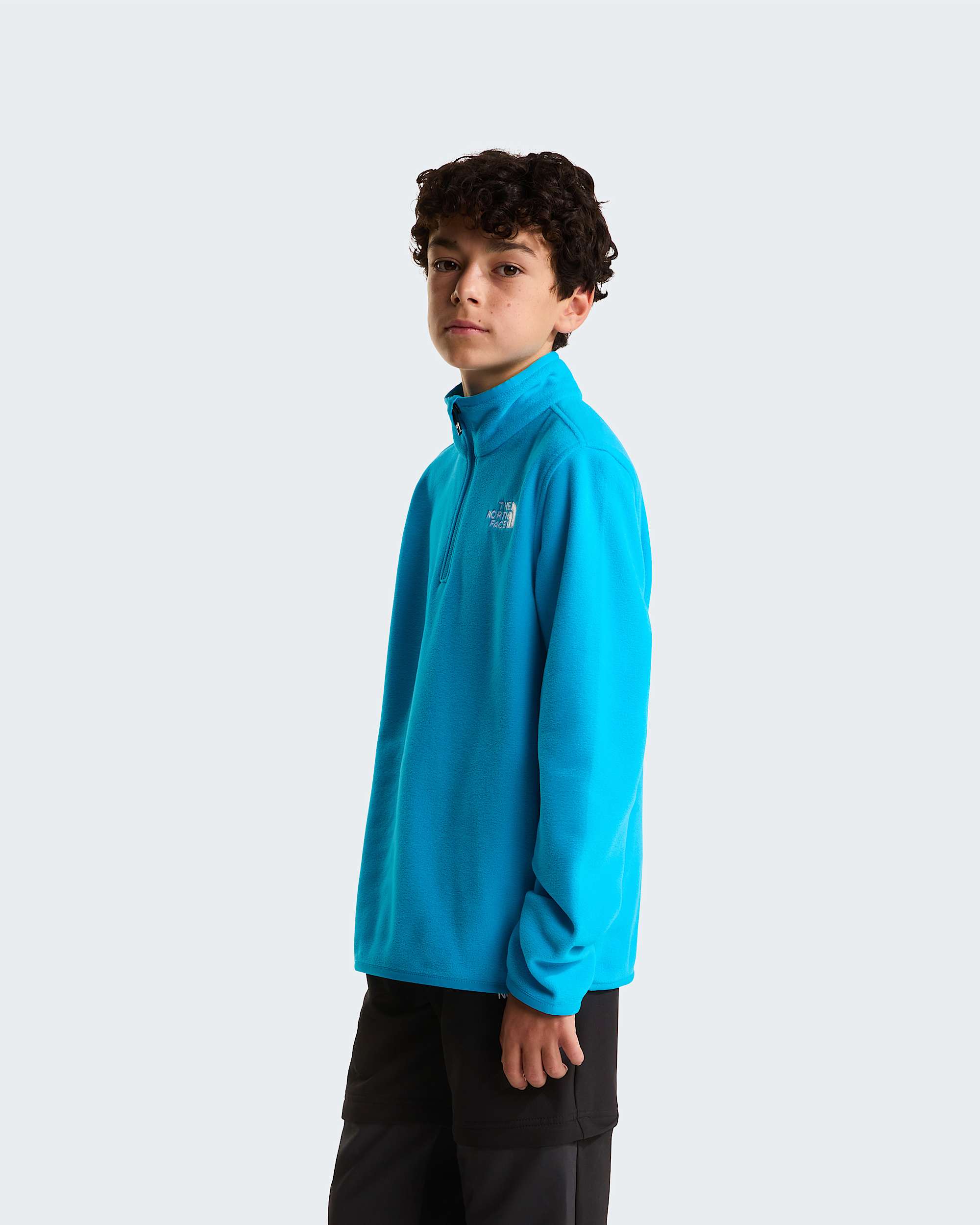 Glacierfleece met kwartrits voor tieners TNF Meridian Blue ALT2