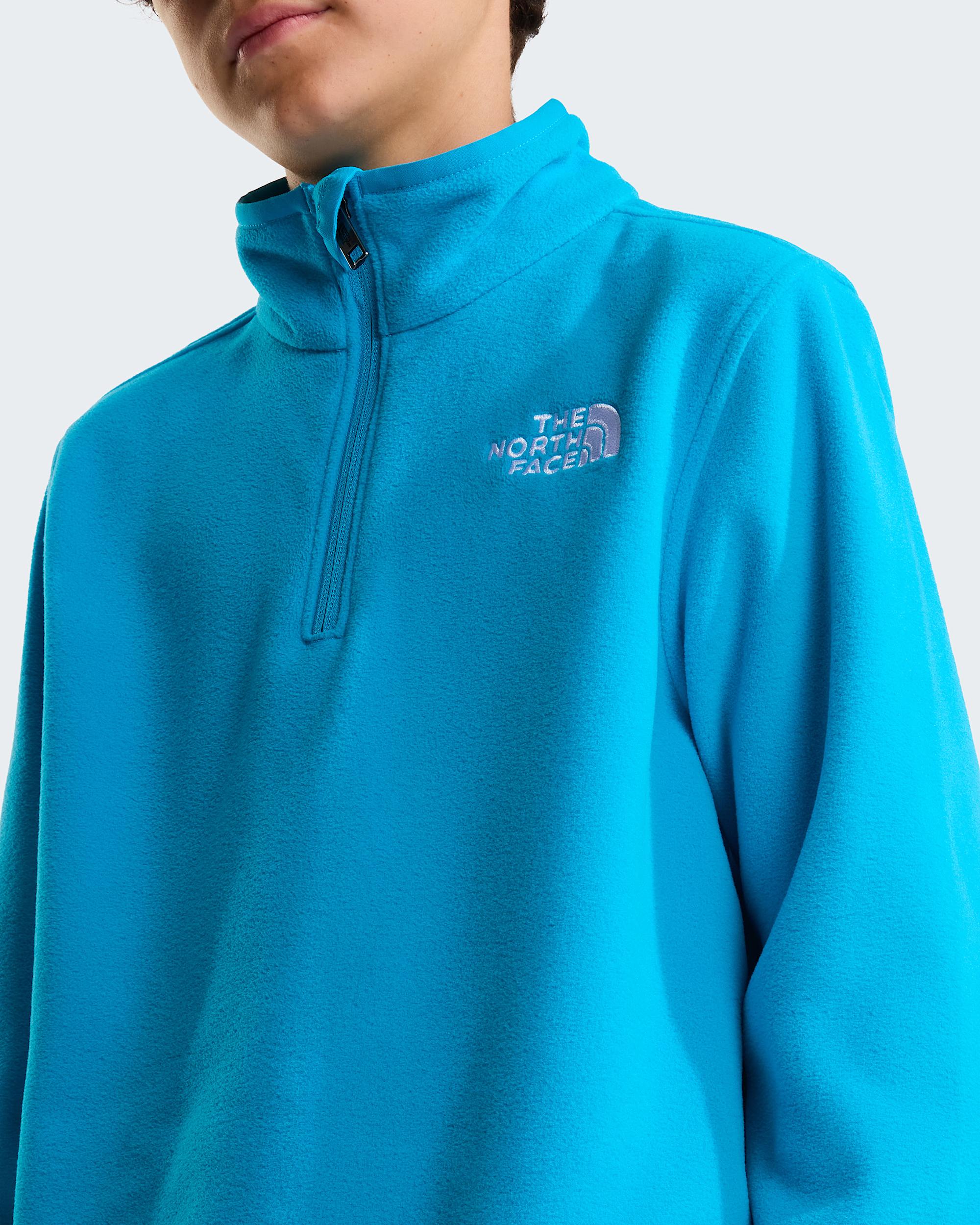 Glacierfleece met kwartrits voor tieners TNF Meridian Blue ALT4