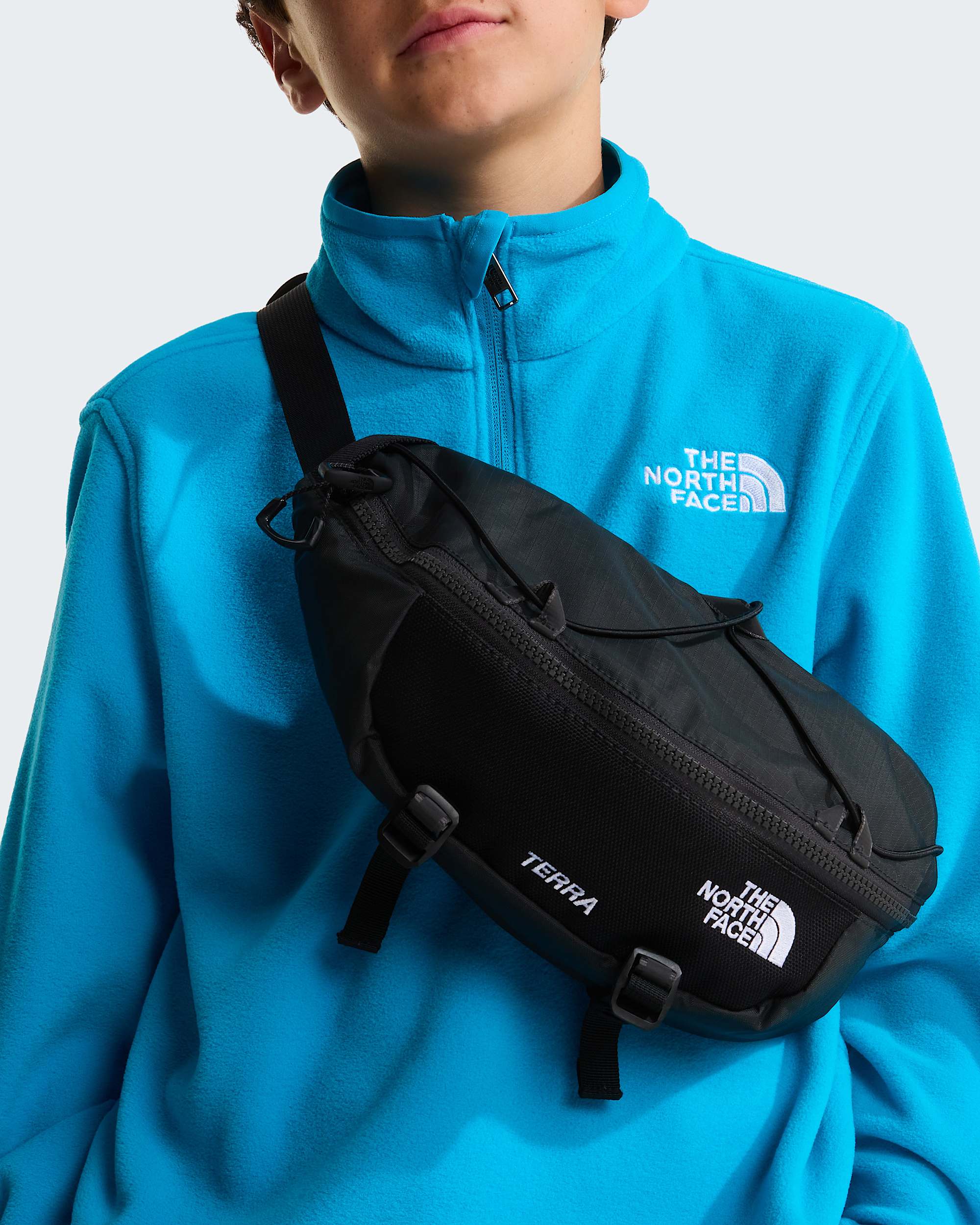 Glacierfleece met kwartrits voor tieners TNF Meridian Blue ALT5