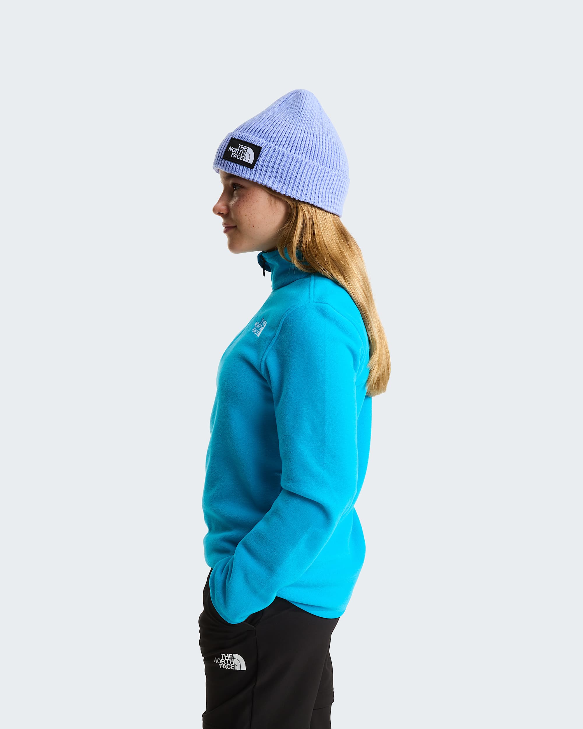 Glacierfleece met kwartrits voor tieners TNF Meridian Blue ALT8