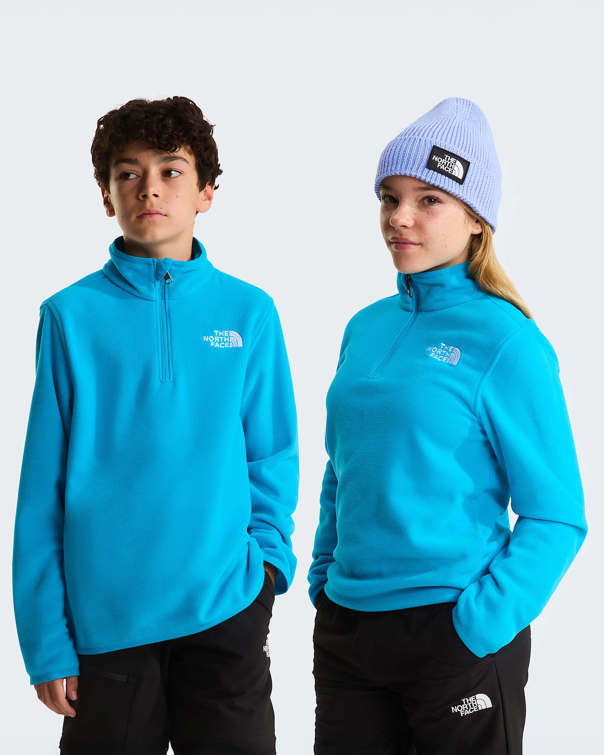 Glacierfleece met kwartrits voor tieners TNF Meridian Blue HERO