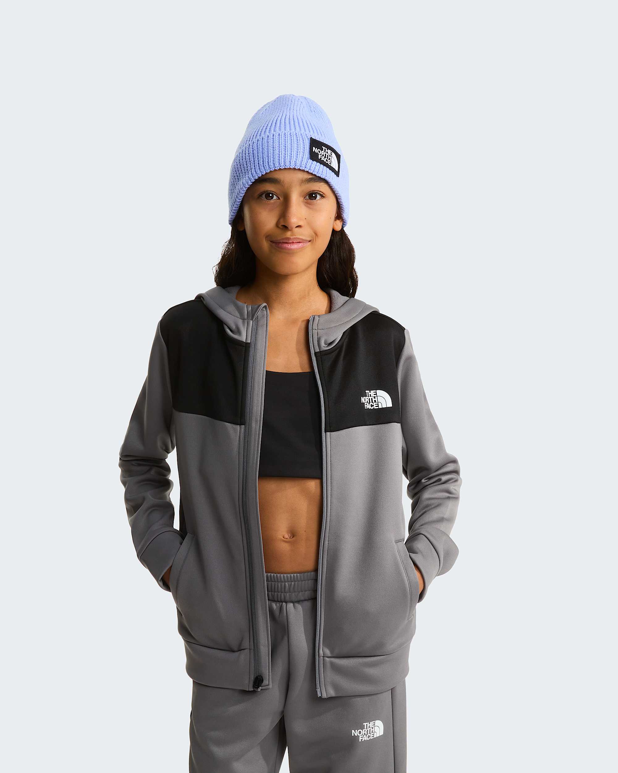 Reaxion Kapuzenpulli mit durchgehendem RV fr Jugendliche TNF Smoked Pearl ALT10