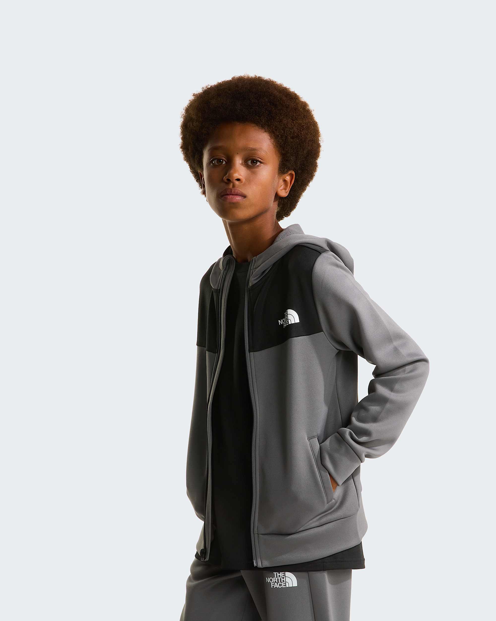 Reaxion Kapuzenpulli mit durchgehendem RV fr Jugendliche TNF Smoked Pearl ALT4