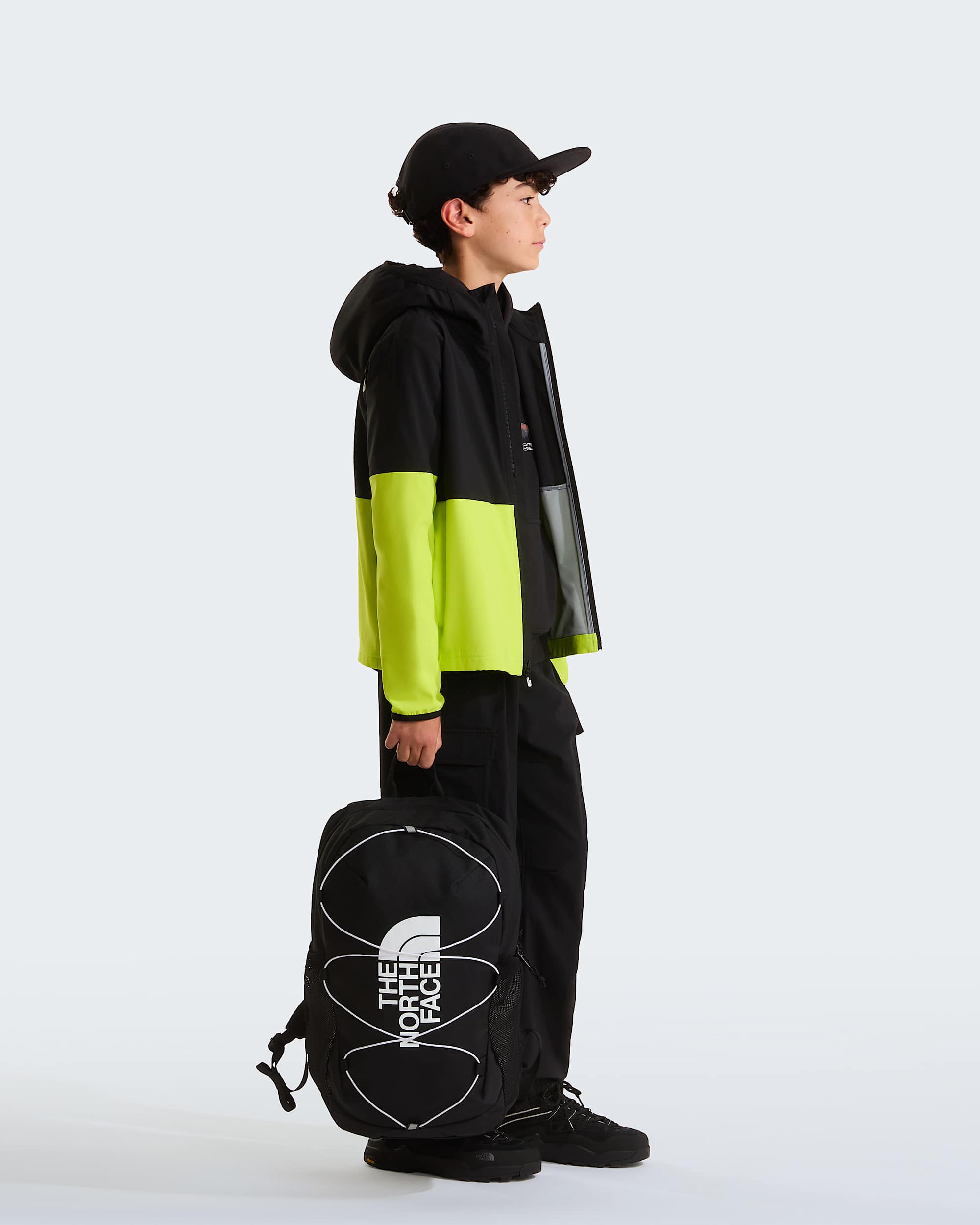 On The Trail Kapuzenjacke mit durchgehendem RV fr Jungen TNF TNF BlackFizz LimeSilver Reflective ALT1