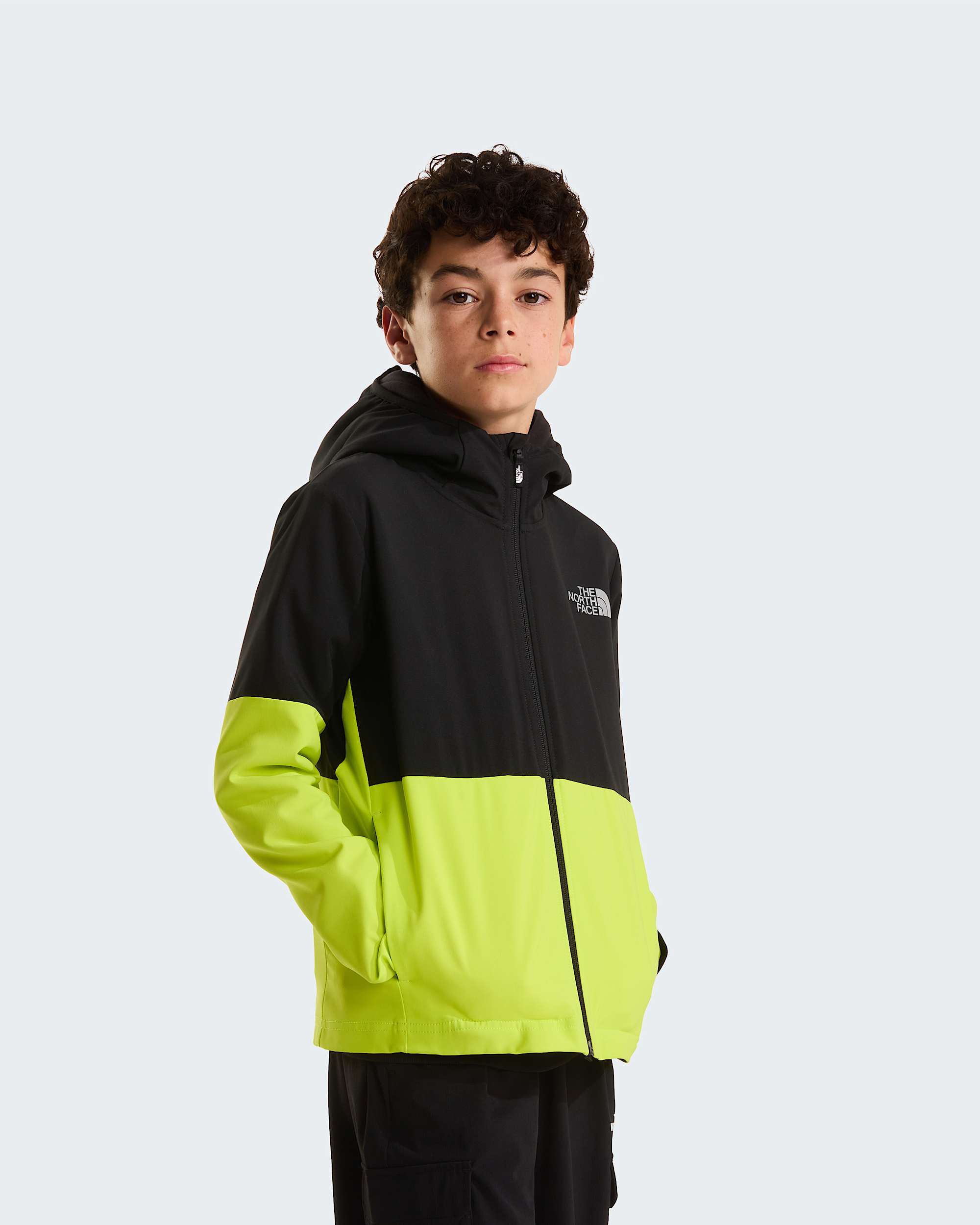 On The Trail Kapuzenjacke mit durchgehendem RV fr Jungen TNF TNF BlackFizz LimeSilver Reflective HERO