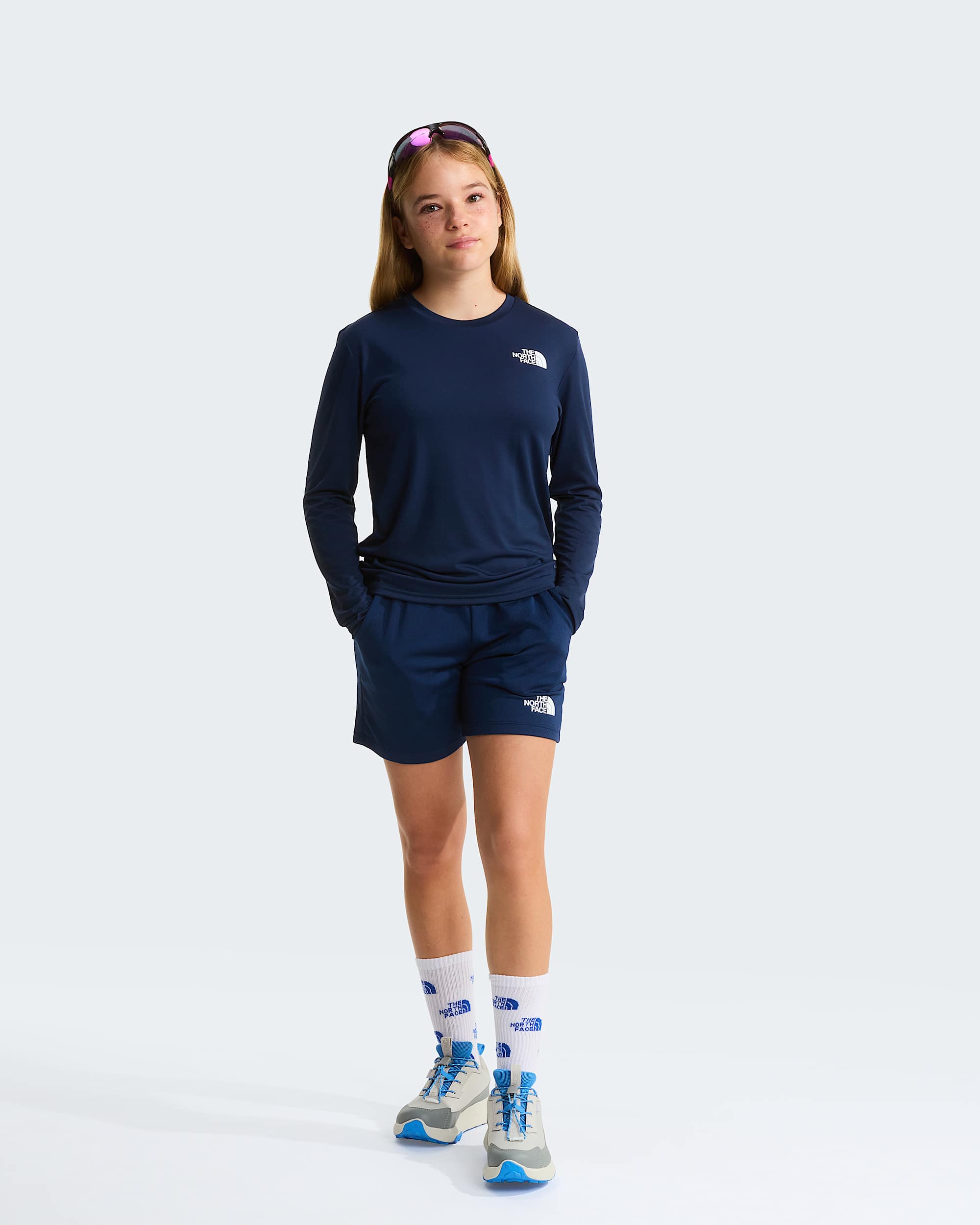 Short en maille de polyester pour enfant TNF Summit Navy ALT7