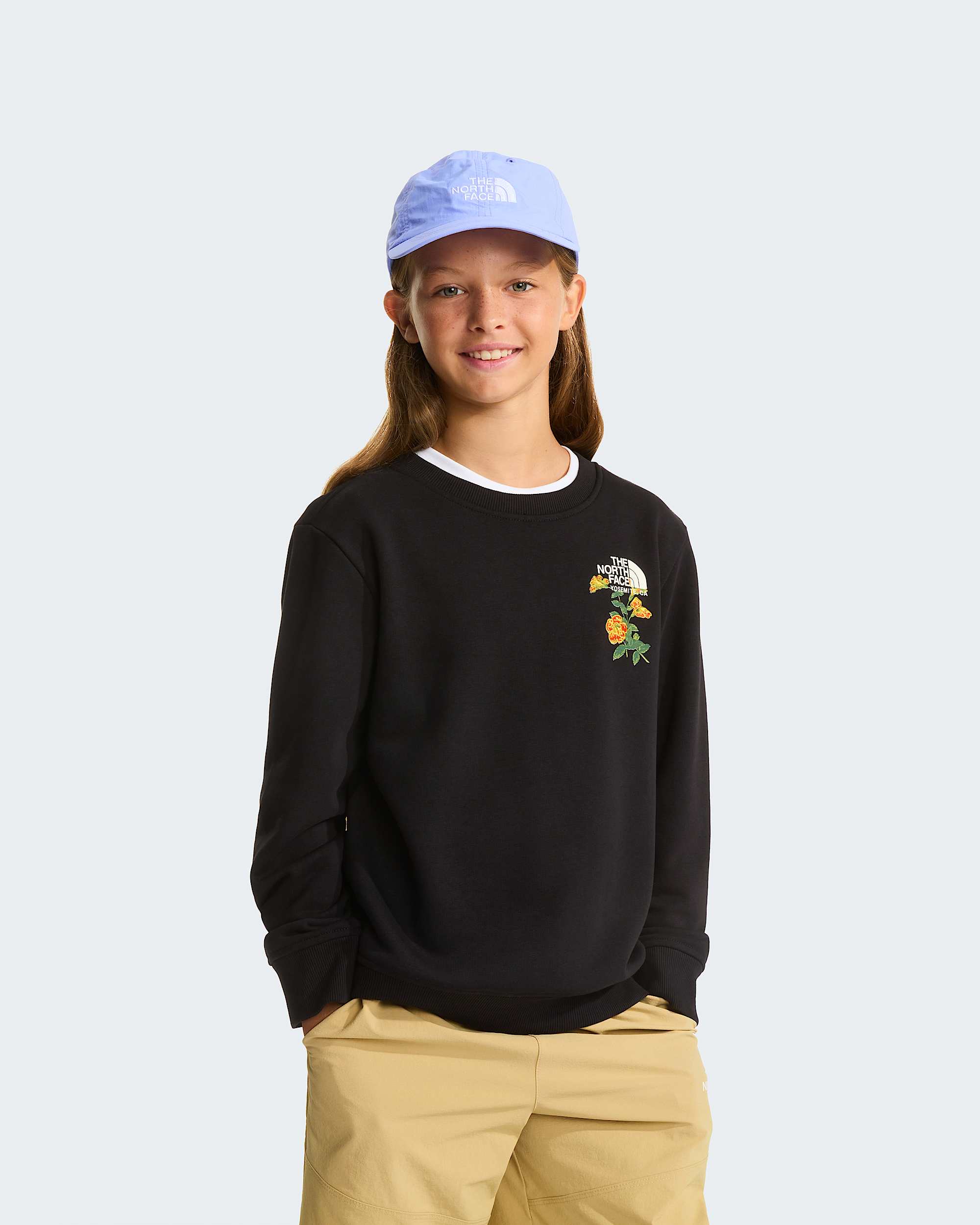 Flora Relaxedsweatshirt voor meisjes TNF TNF Black HERO