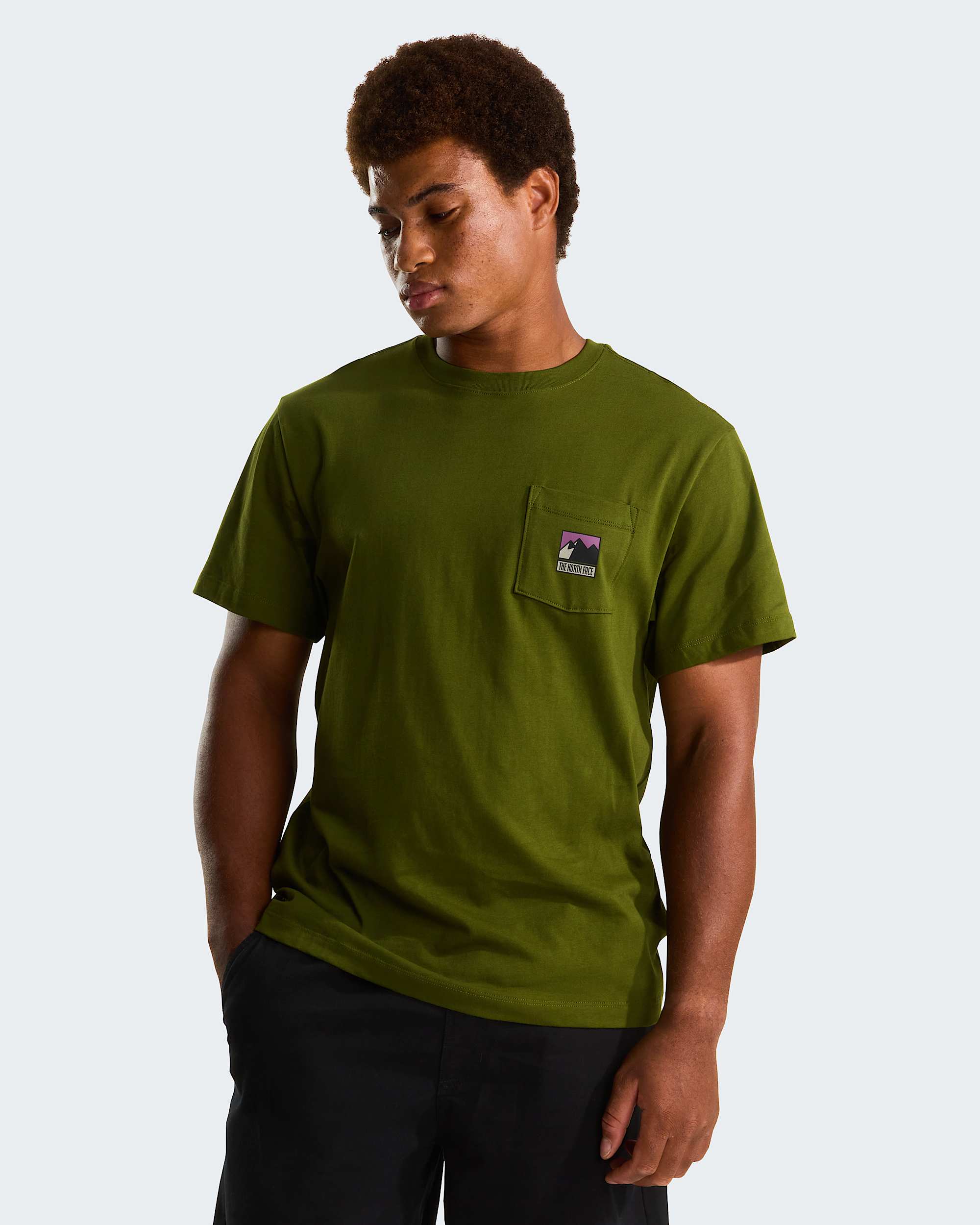 Camiseta holgada con logotipo Mountain para hombre TNF HERO