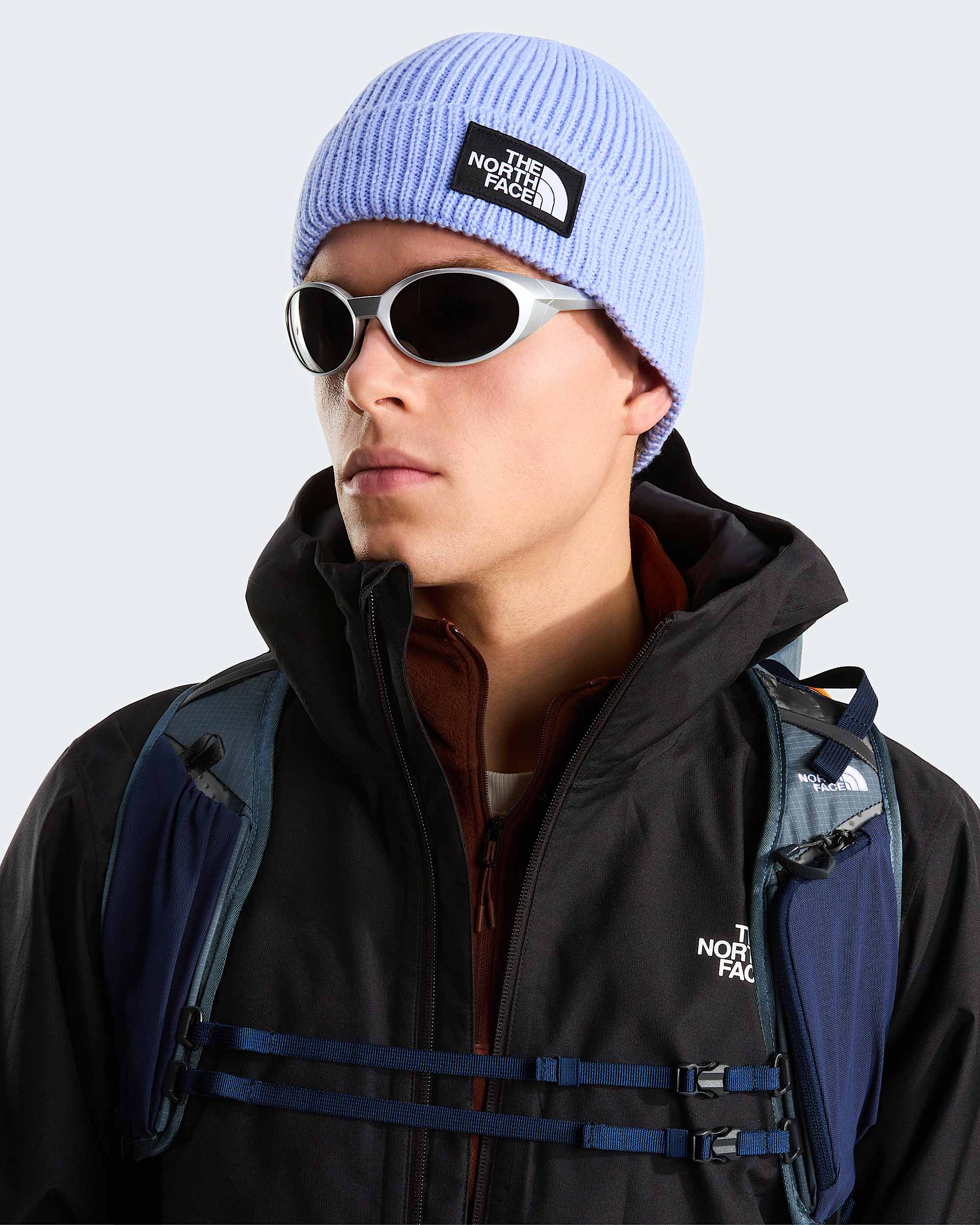 TNF Logo Box Beanie mit Umschlag TNF Periwinkle Glow ALT1