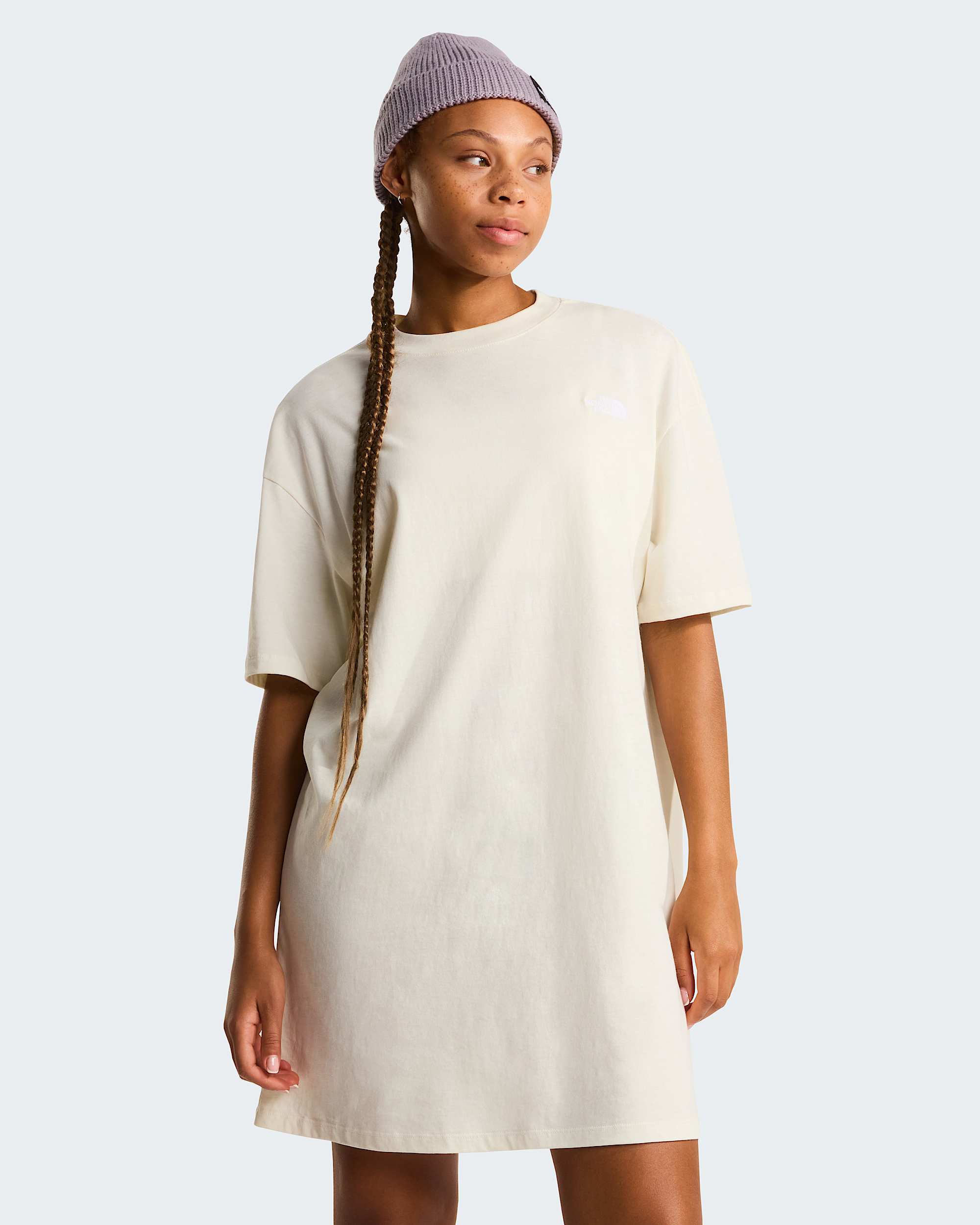 Womens Evolution Simple Dome TShirt Dress TNF White Dune HERO