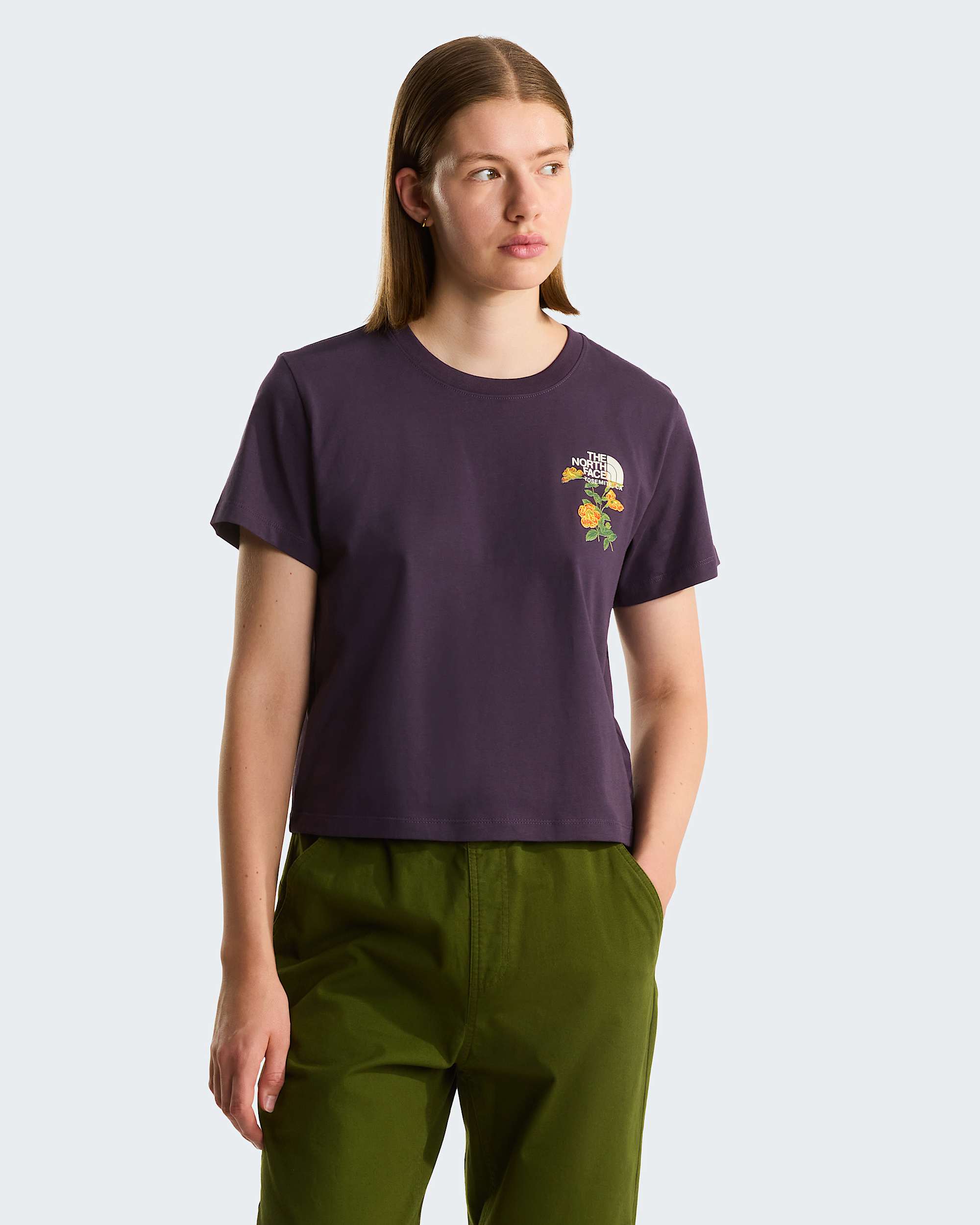 Womens Flora Embroidered Regular Graphic TShirt TNF HERO