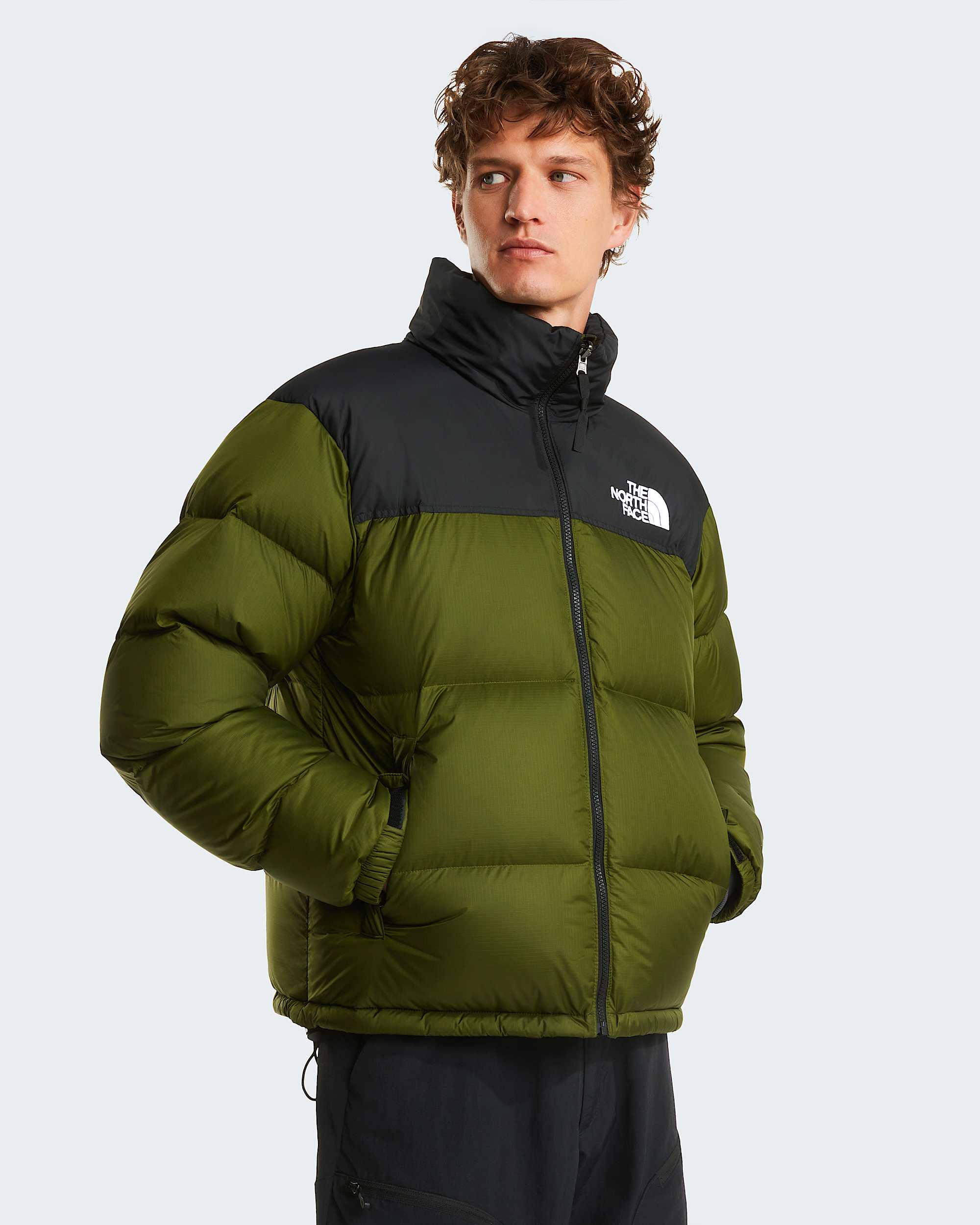 Mens 1996 Retro Nuptse Jacket TNF Woodland GreenTNF Black HERO