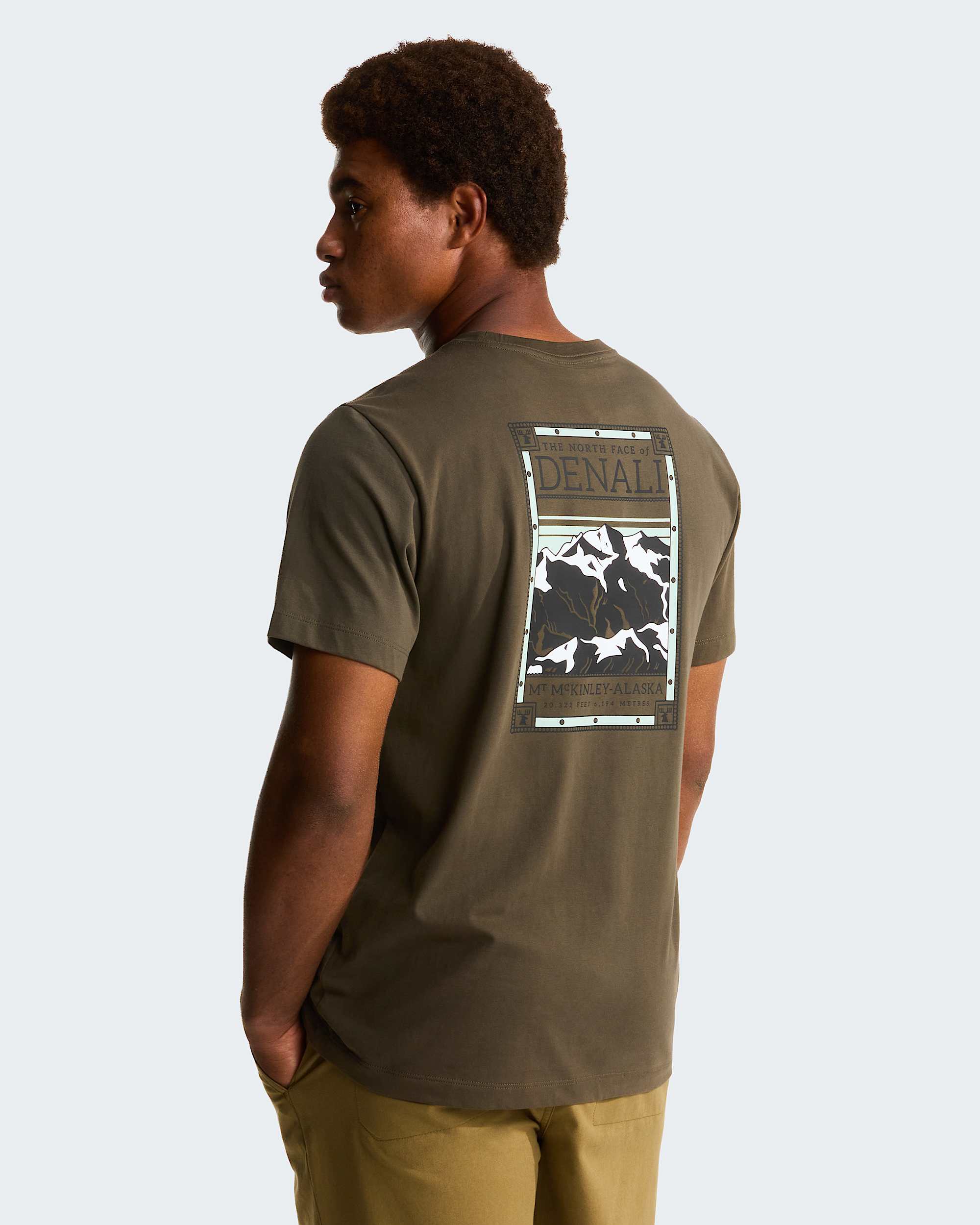 Camiseta recta con estampado grfico North Faces para hombre TNF HERO
