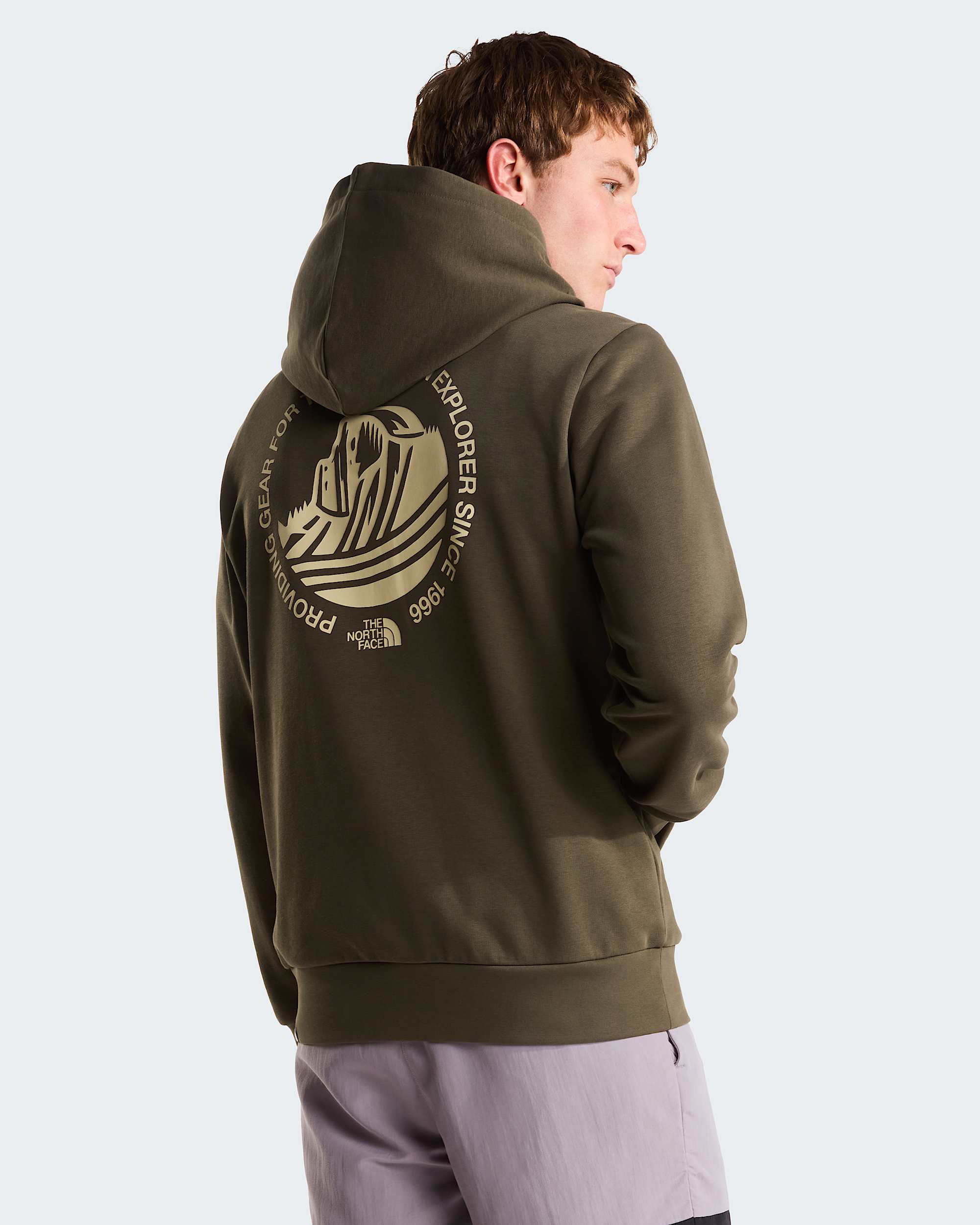 Sudadera recta con capucha y estampado grfico Monte para hombre TNF HERO