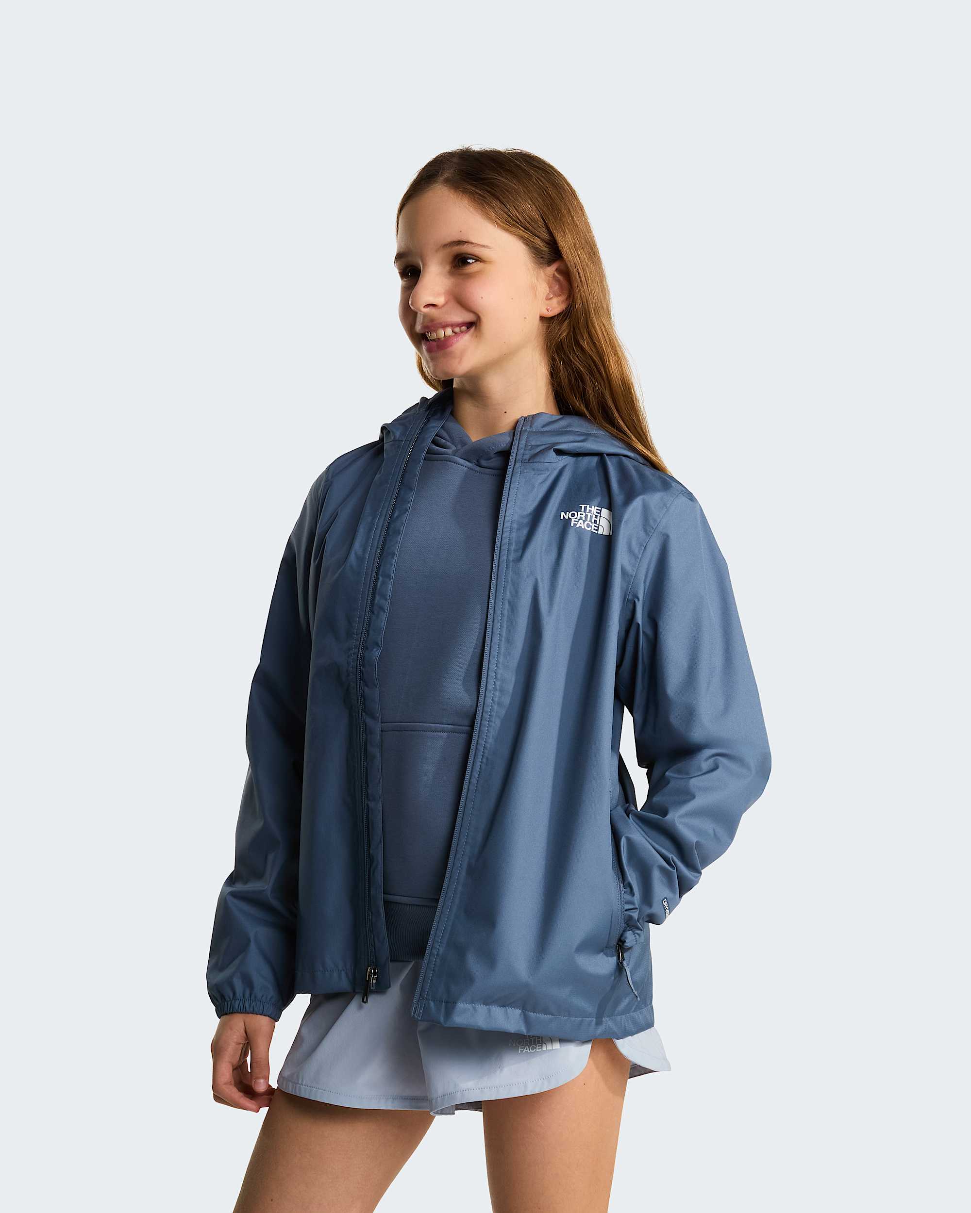 Ziplineregenjas voor tieners TNF Granite Grey ALT13