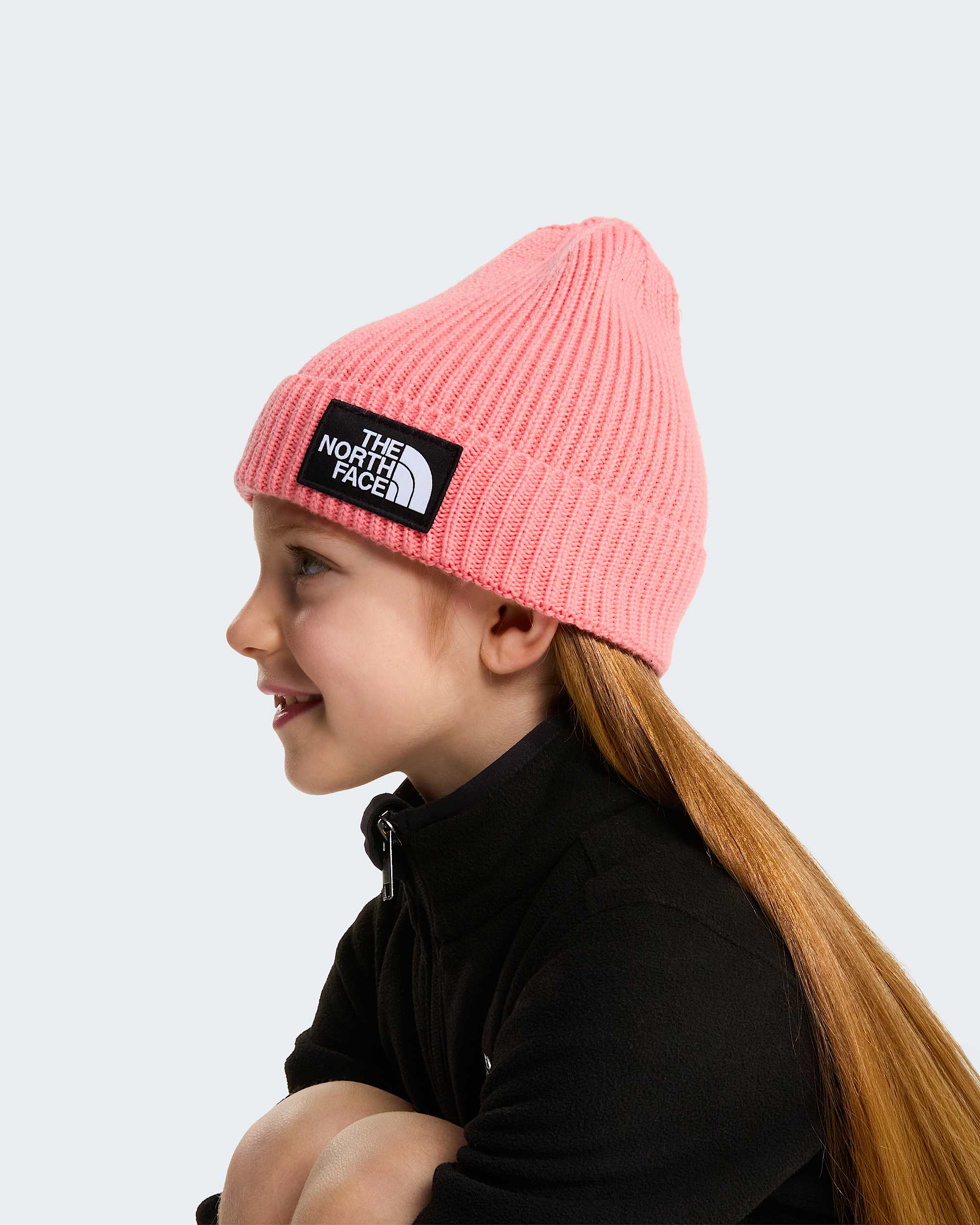 Bonnet  revers et logo carr TNF pour enfant TNF Coral Crush ALT3