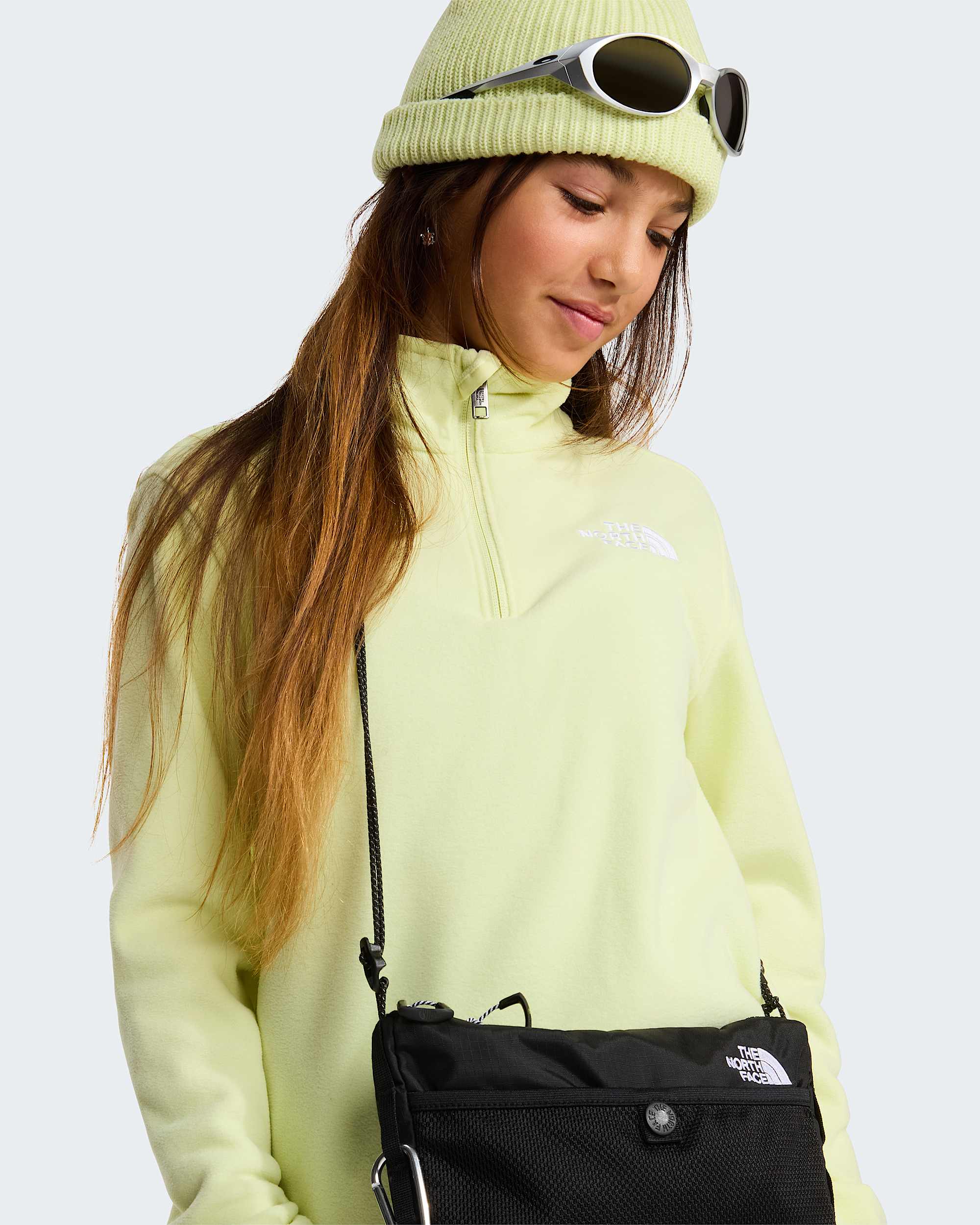 Glacier Fleece mit 14langem RV fr Jugendliche TNF Lemon Mist ALT10