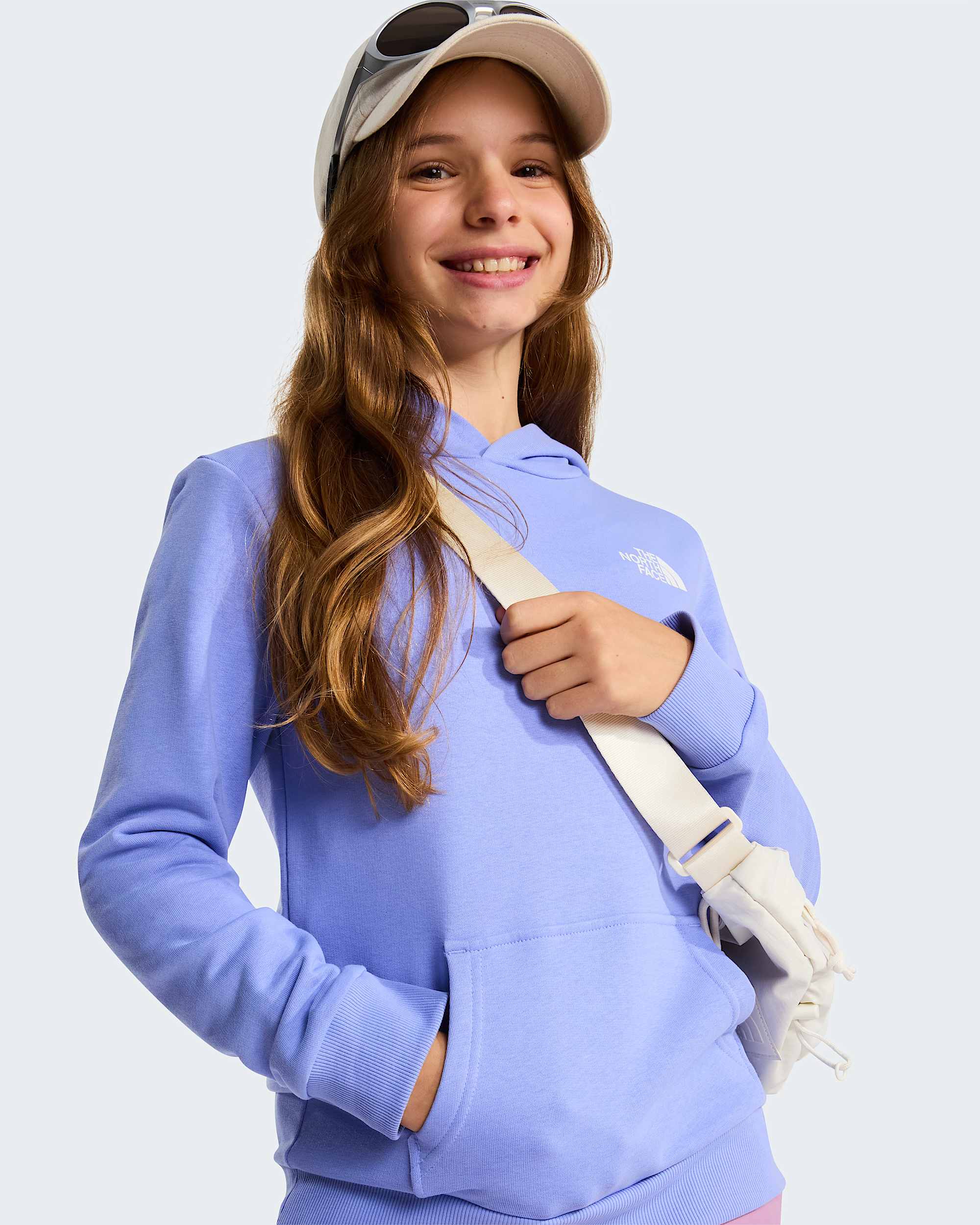 Simple Dome leichter  normal geschnittener Kapuzenpulli fr Jugendliche TNF Periwinkle Glow ALT11