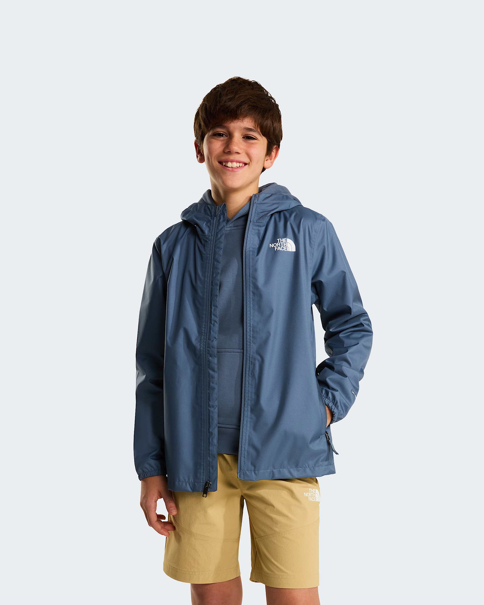 Ziplineregenjas voor tieners TNF Granite Grey ALT4