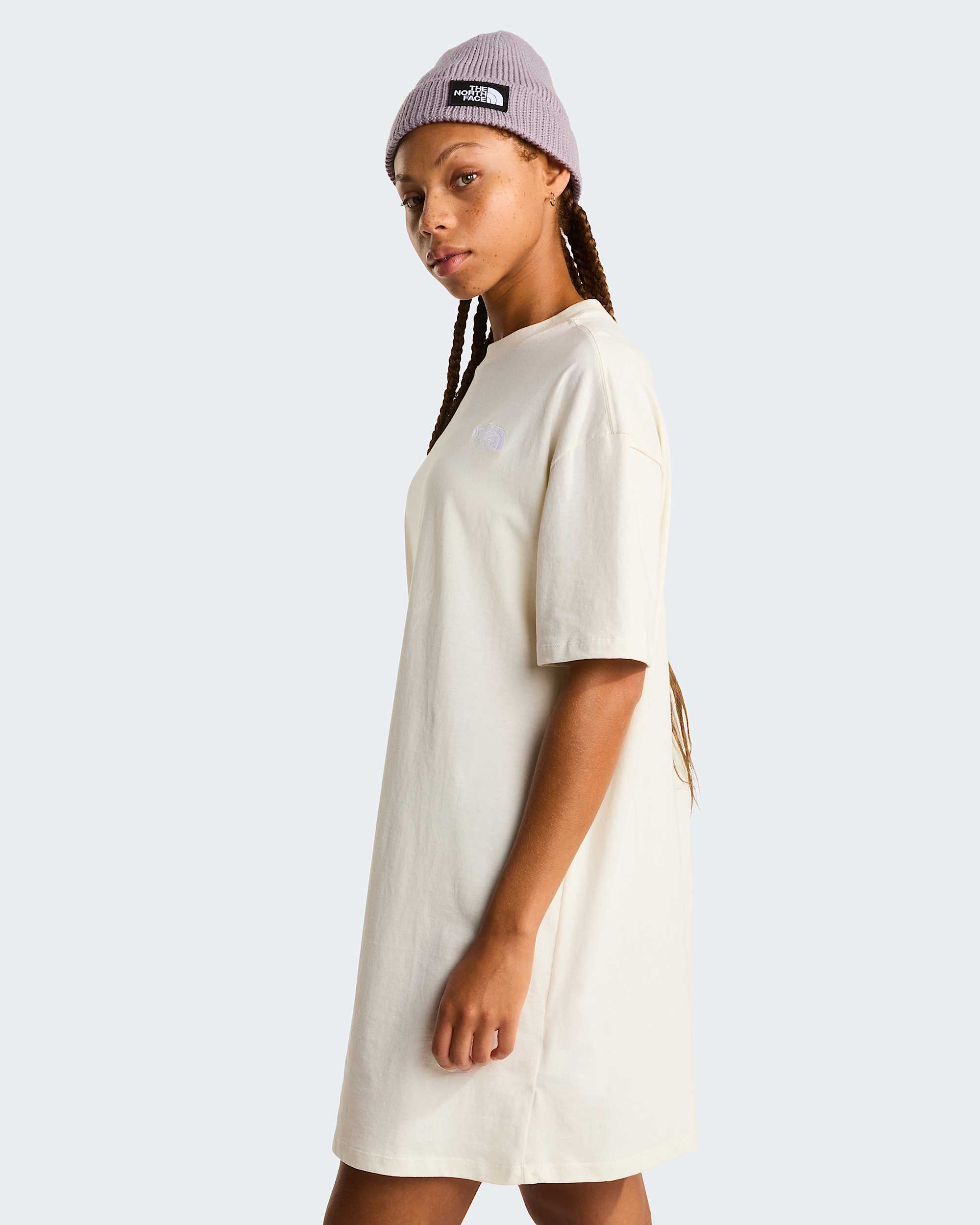 Womens Evolution Simple Dome TShirt Dress TNF White Dune ALT2