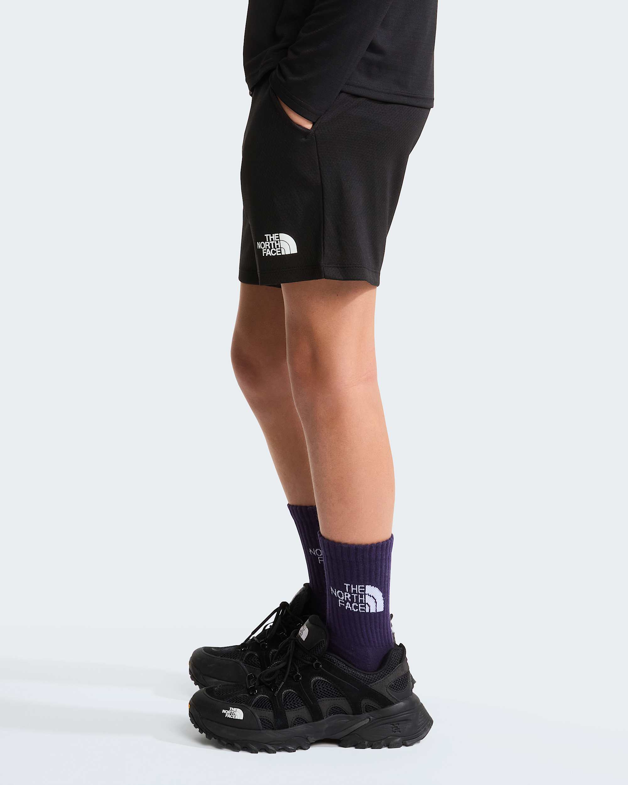 Short en maille de polyester pour enfant TNF TNF Black ALT2