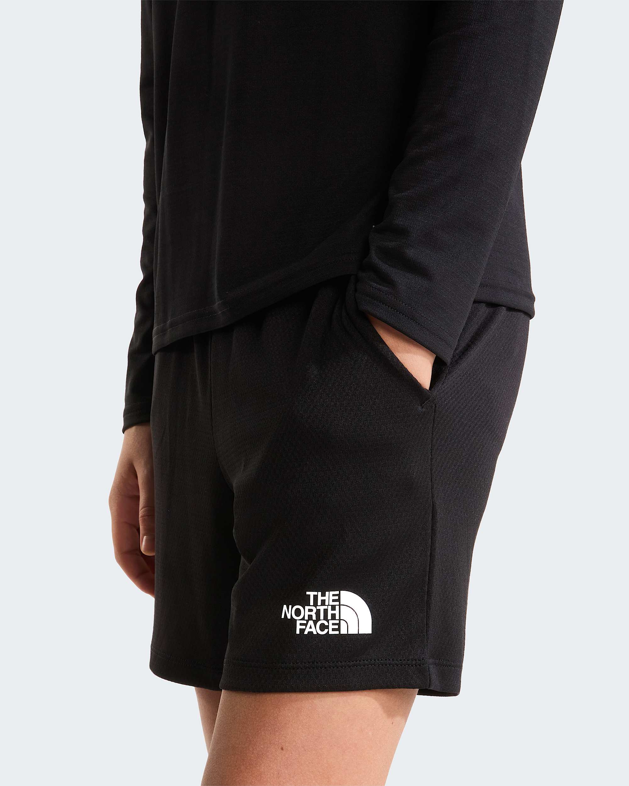 Short en maille de polyester pour enfant TNF TNF Black ALT4