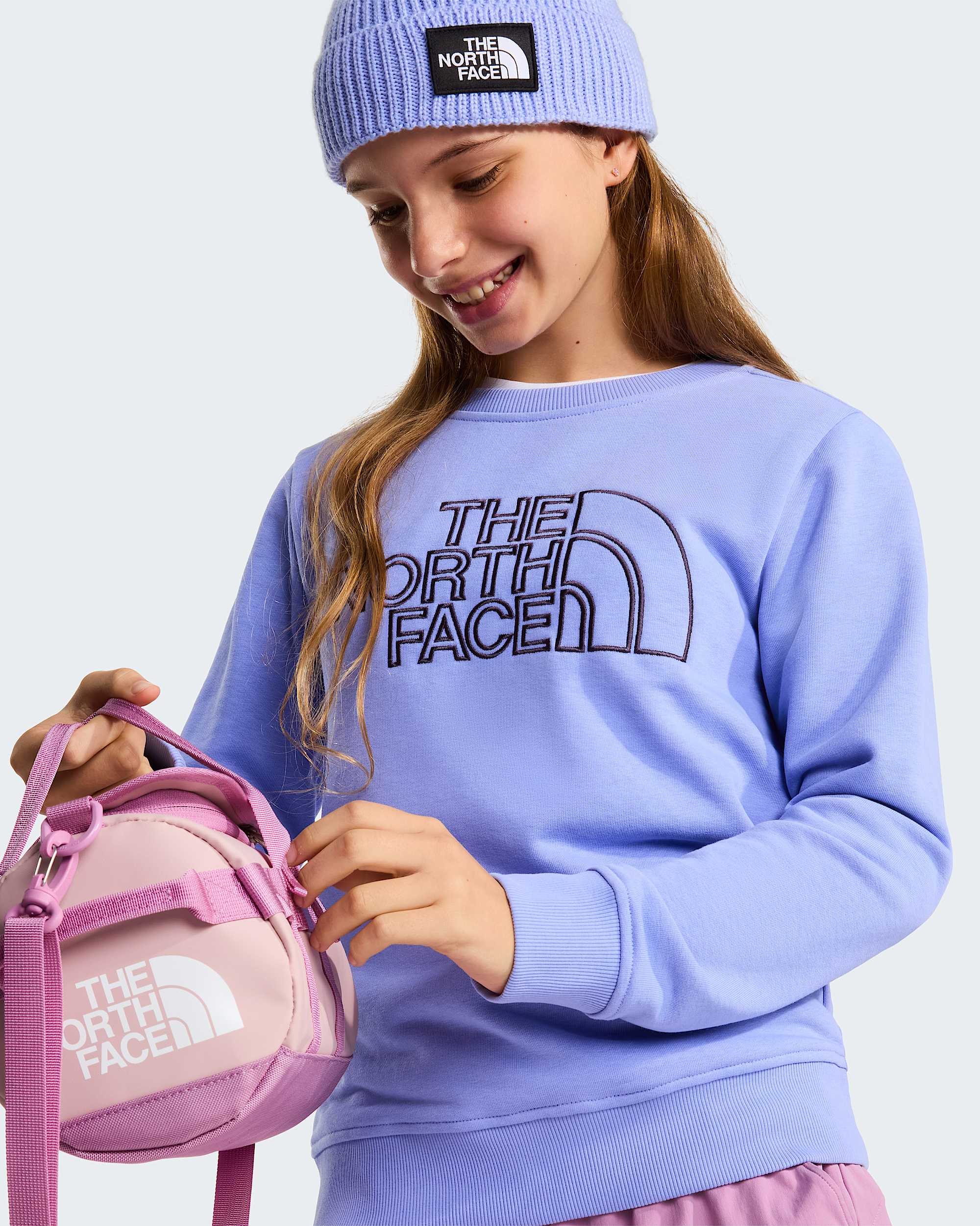 Drew Peaksweatshirt met ronde hals voor tieners TNF Periwinkle Glow ALT9