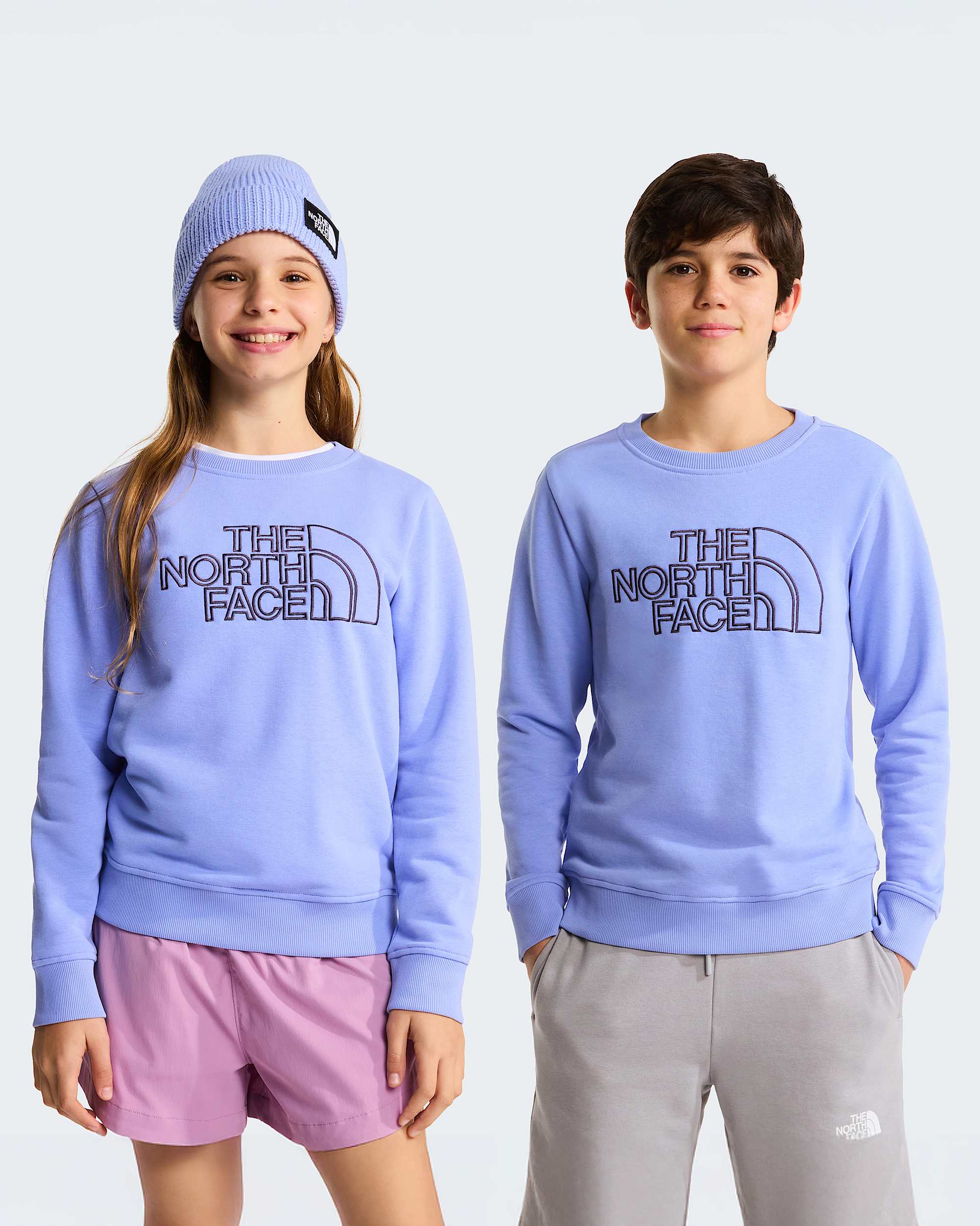 Drew Peaksweatshirt met ronde hals voor tieners TNF Periwinkle Glow HERO
