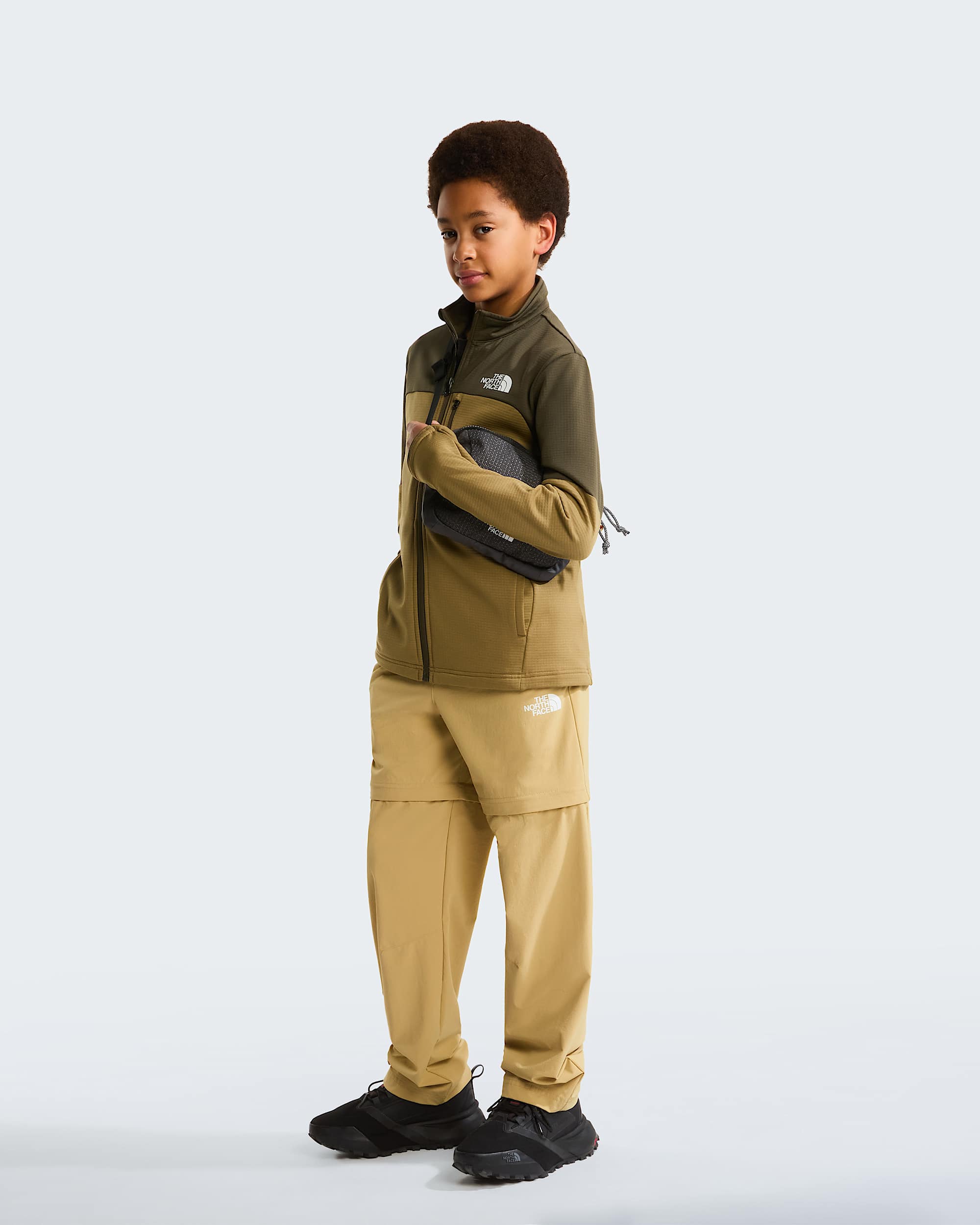 Hiketussenlaagjas met volledige rits voor tieners TNF New Taupe GreenCedar ALT1