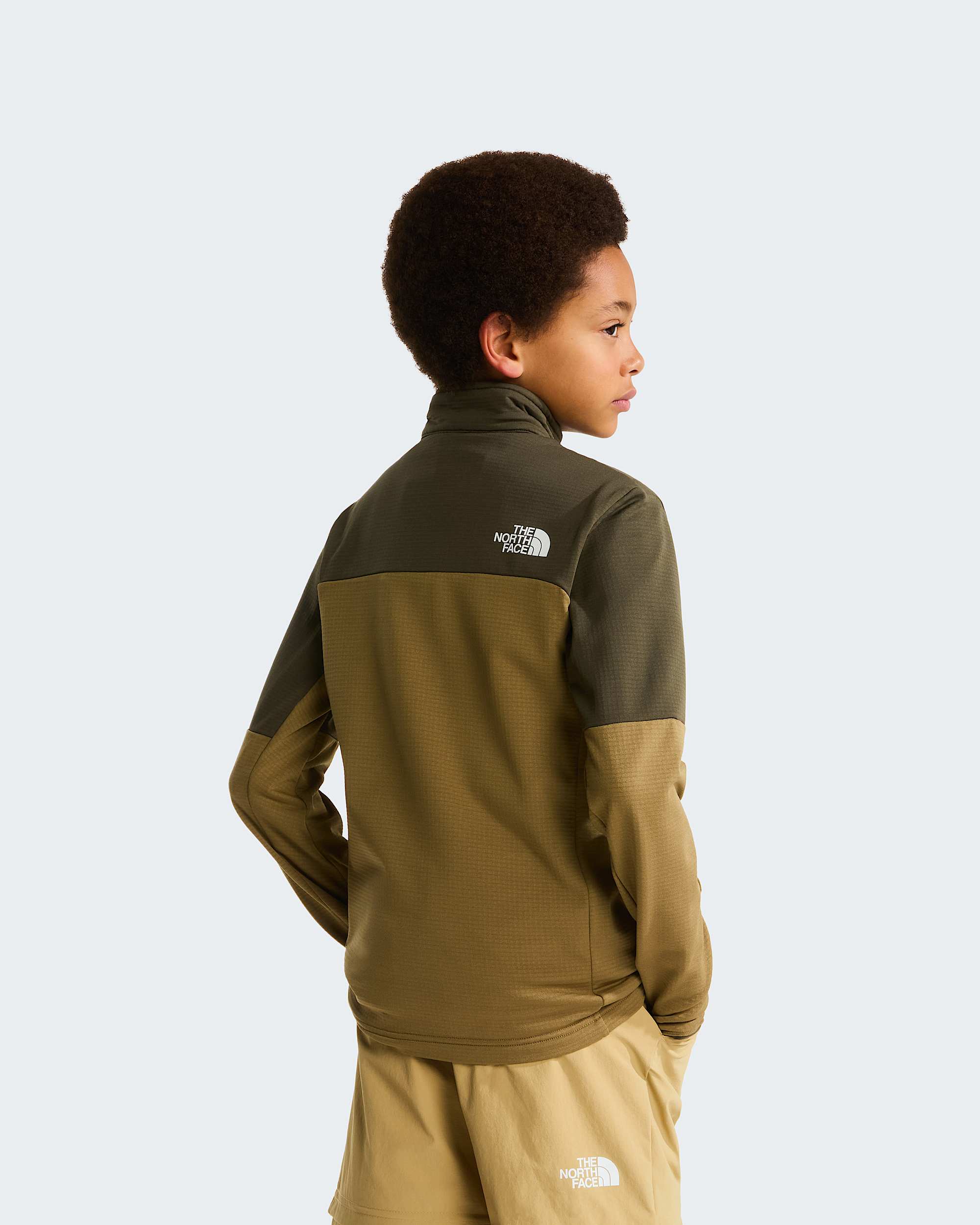 Hiketussenlaagjas met volledige rits voor tieners TNF New Taupe GreenCedar ALT3