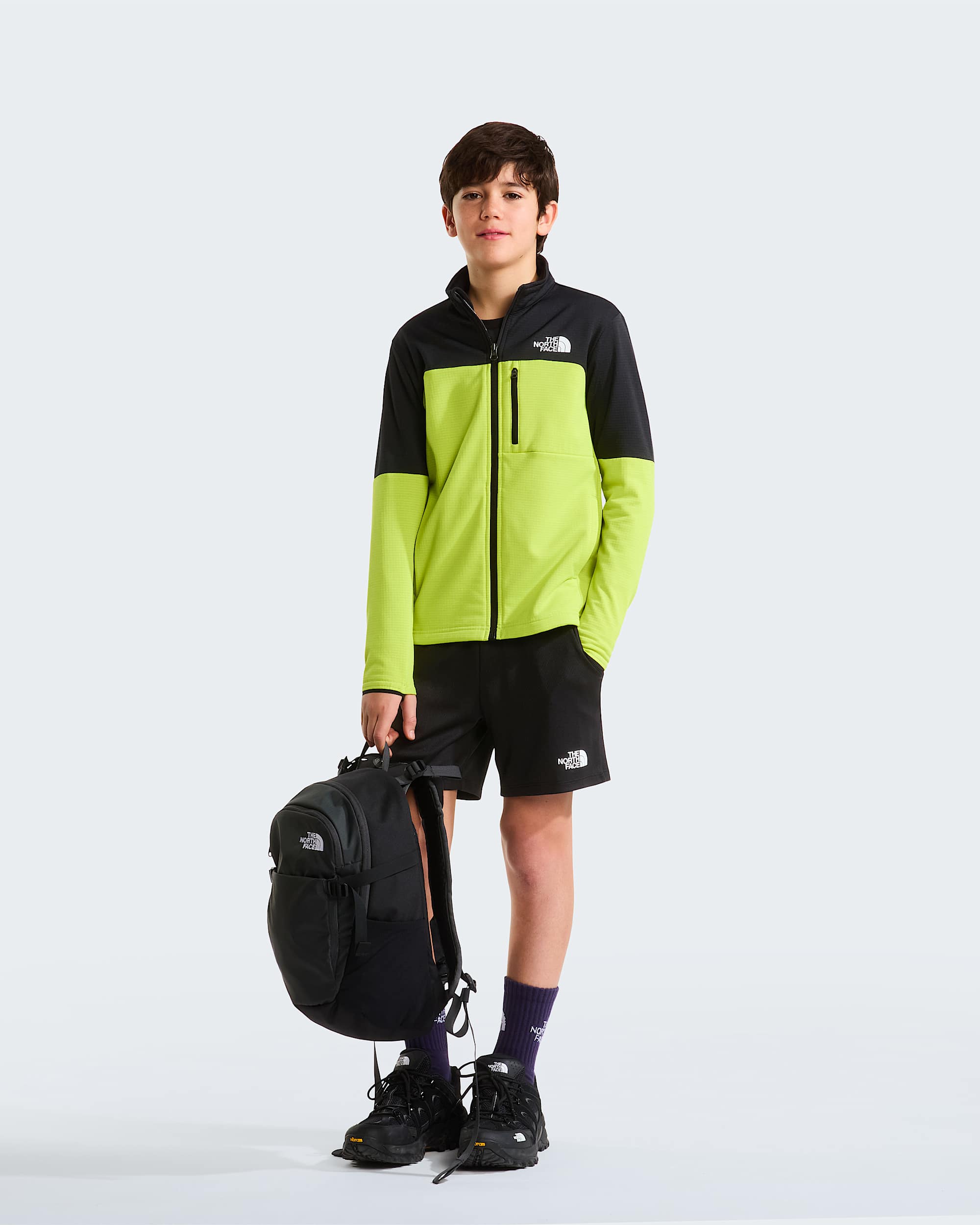 Hike MidlayerJacke mit durchgehendem RV fr Jugendliche TNF TNF BlackFizz Lime ALT1