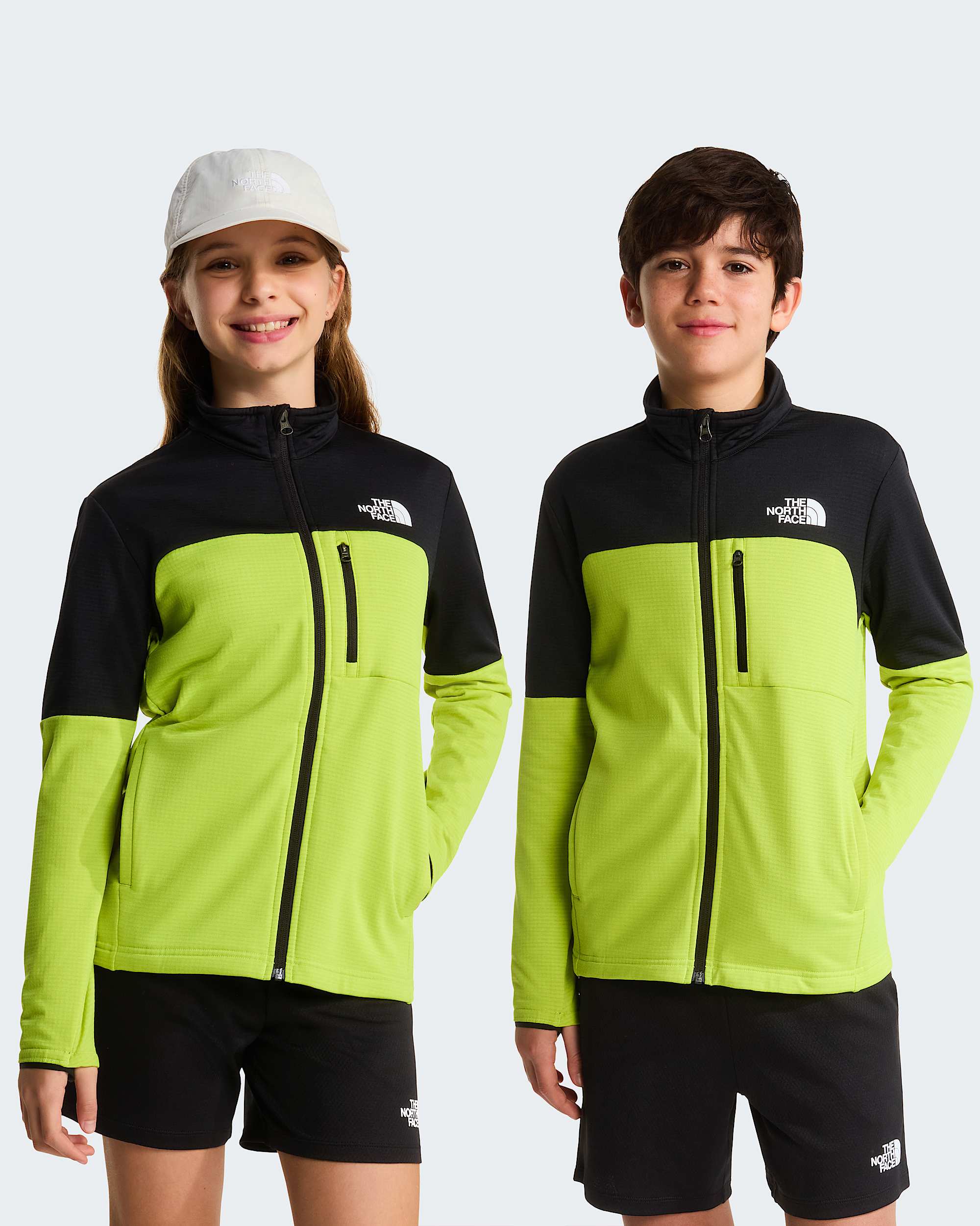 Hike MidlayerJacke mit durchgehendem RV fr Jugendliche TNF TNF BlackFizz Lime HERO