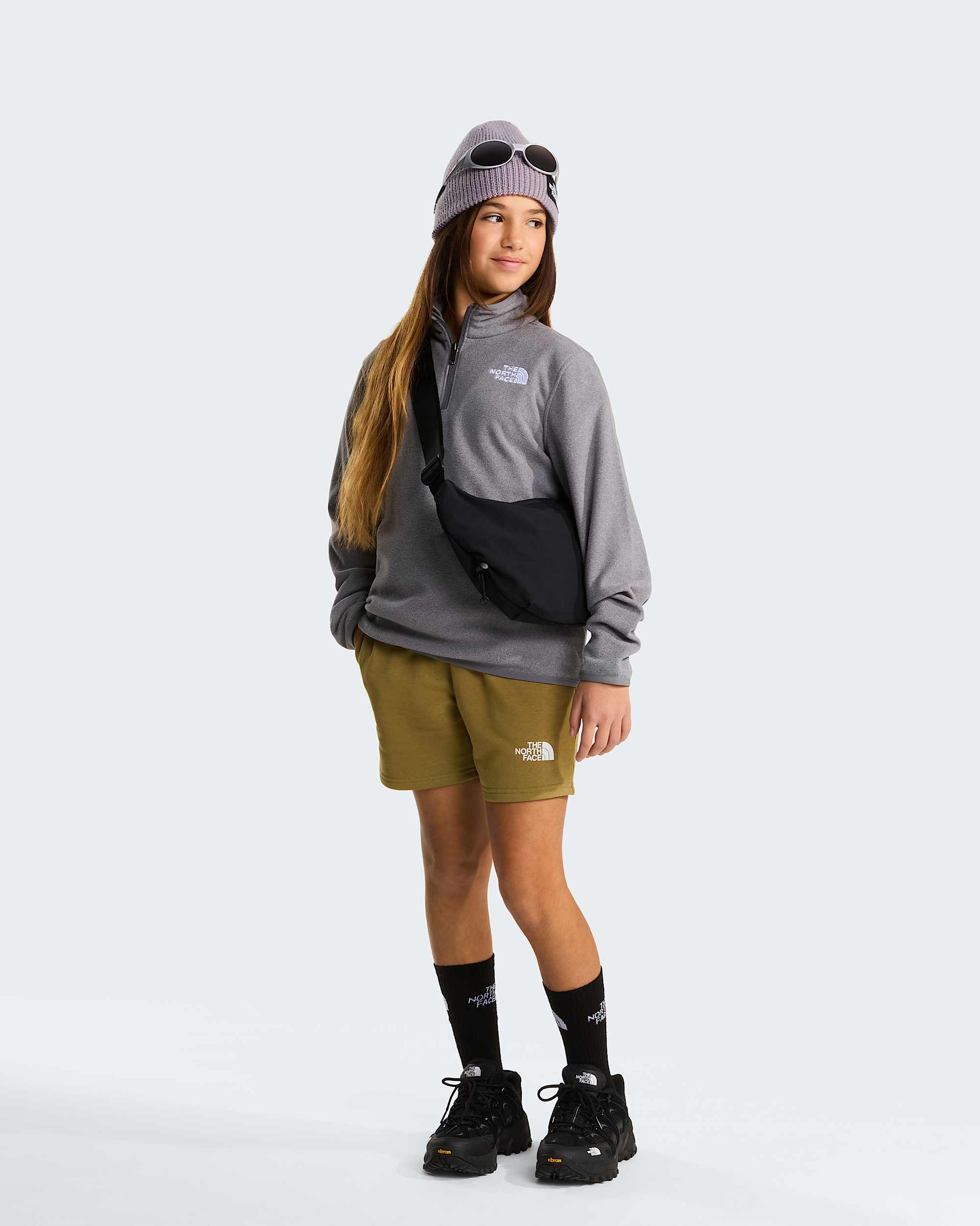Glacier Fleece mit 14langem RV fr Jugendliche TNF TNF Mid Grey Heather ALT7