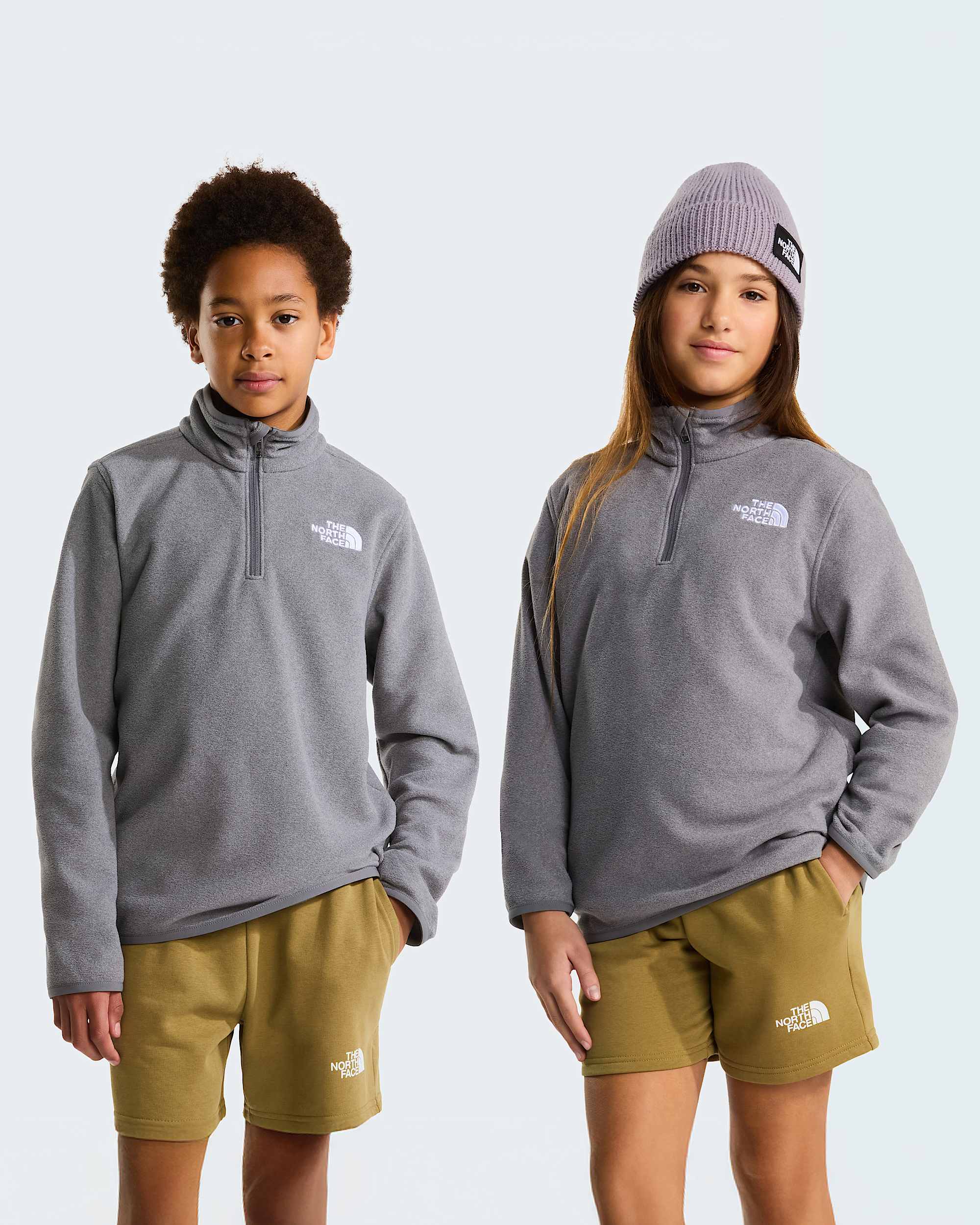 Glacier Fleece mit 14langem RV fr Jugendliche TNF TNF Mid Grey Heather HERO