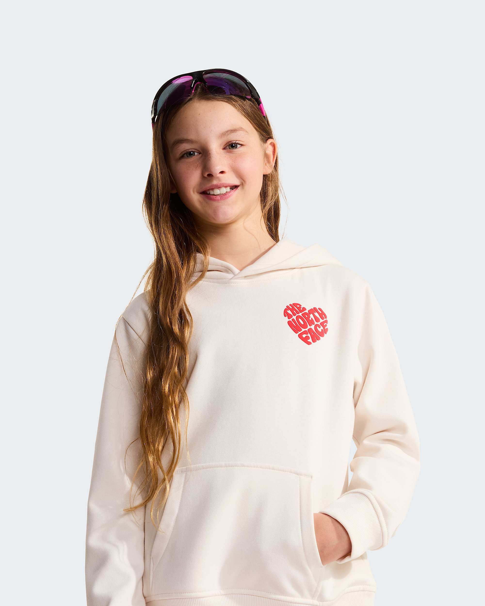 Brand Proud Relaxed hoodie voor meisjes TNF White Dune ALT6