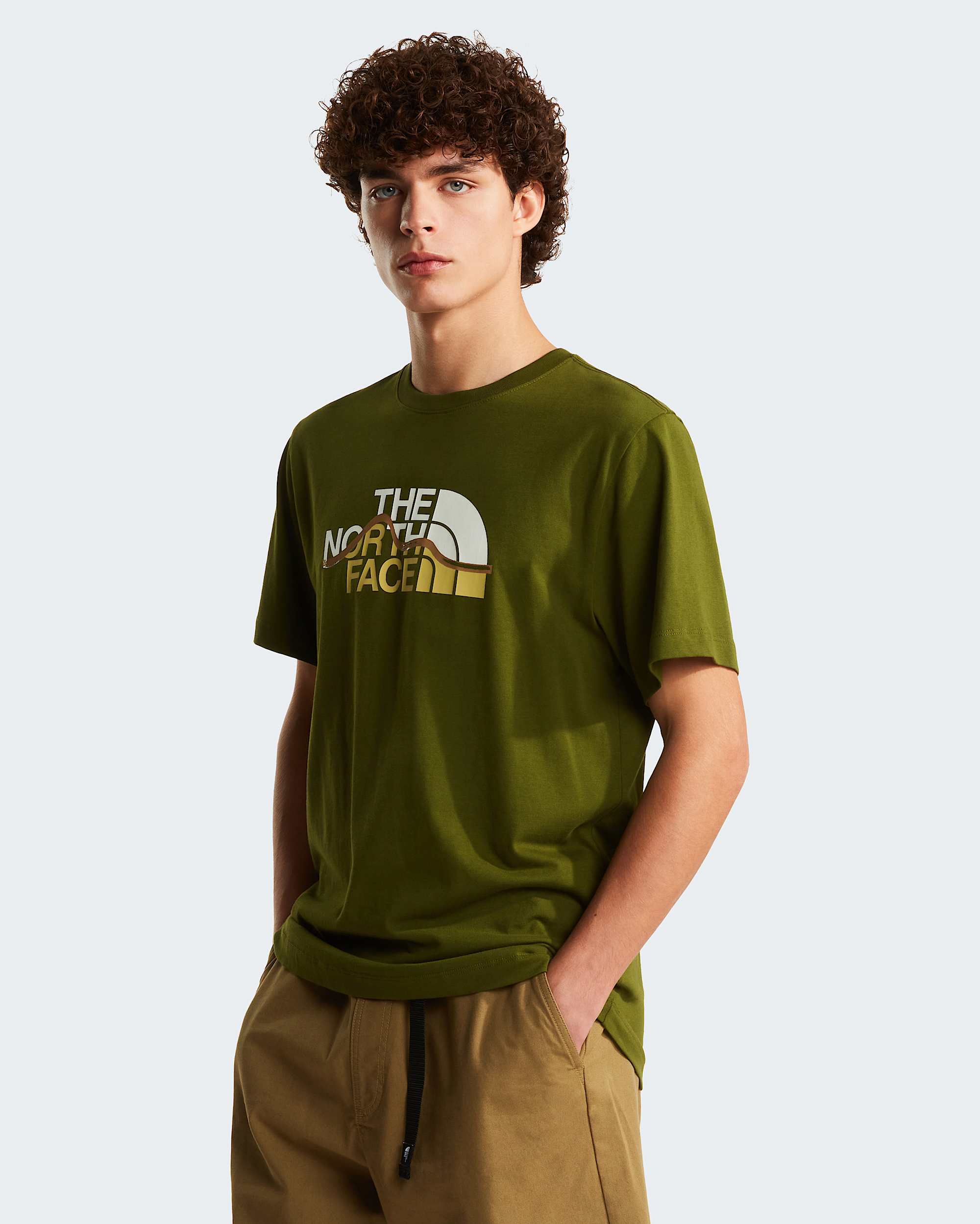 Mountain Line normal geschnittenes TShirt mit Grafik fr Herren TNF HERO