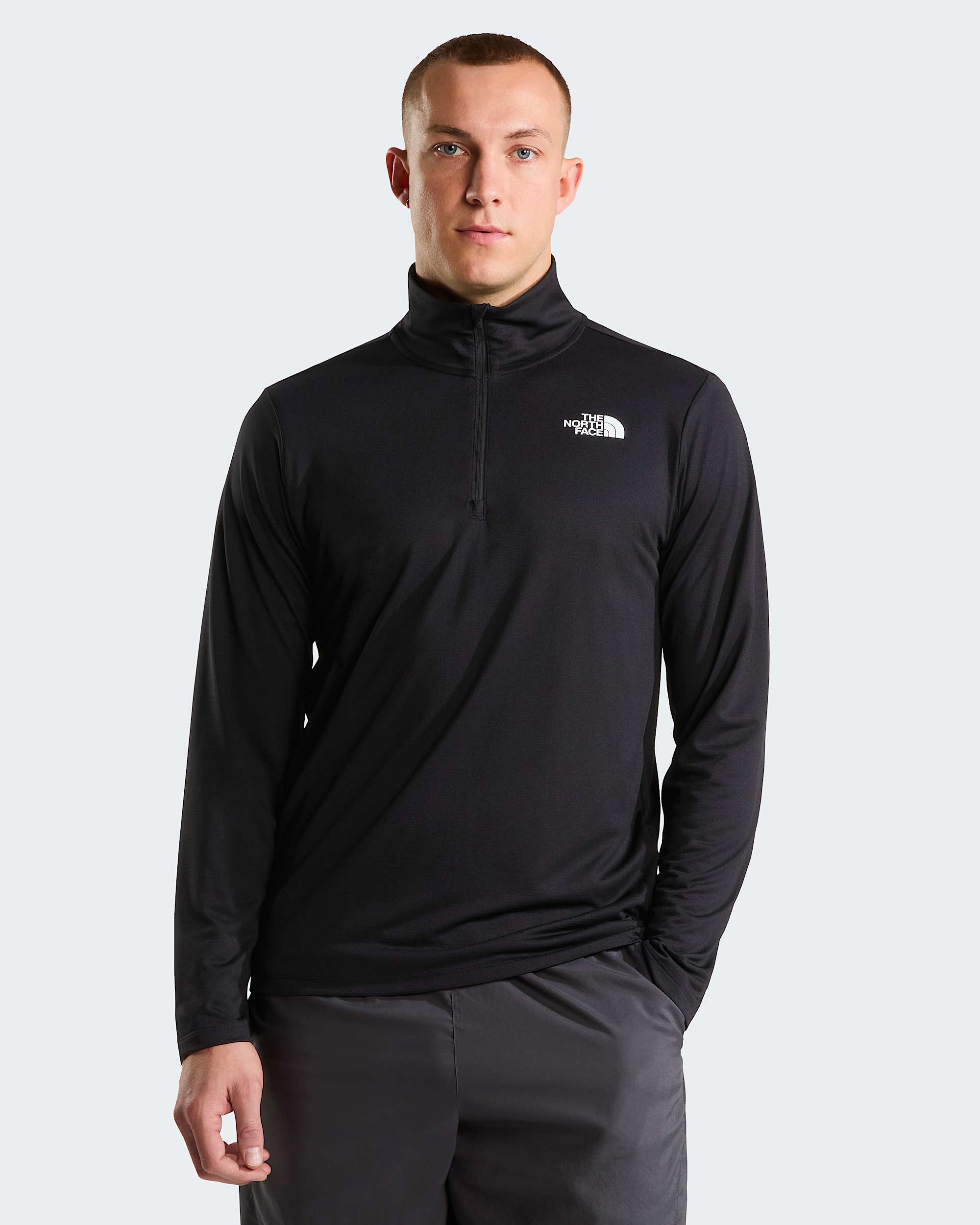 Mens 247 14 Zip LongSleeve TShirt TNF HERO