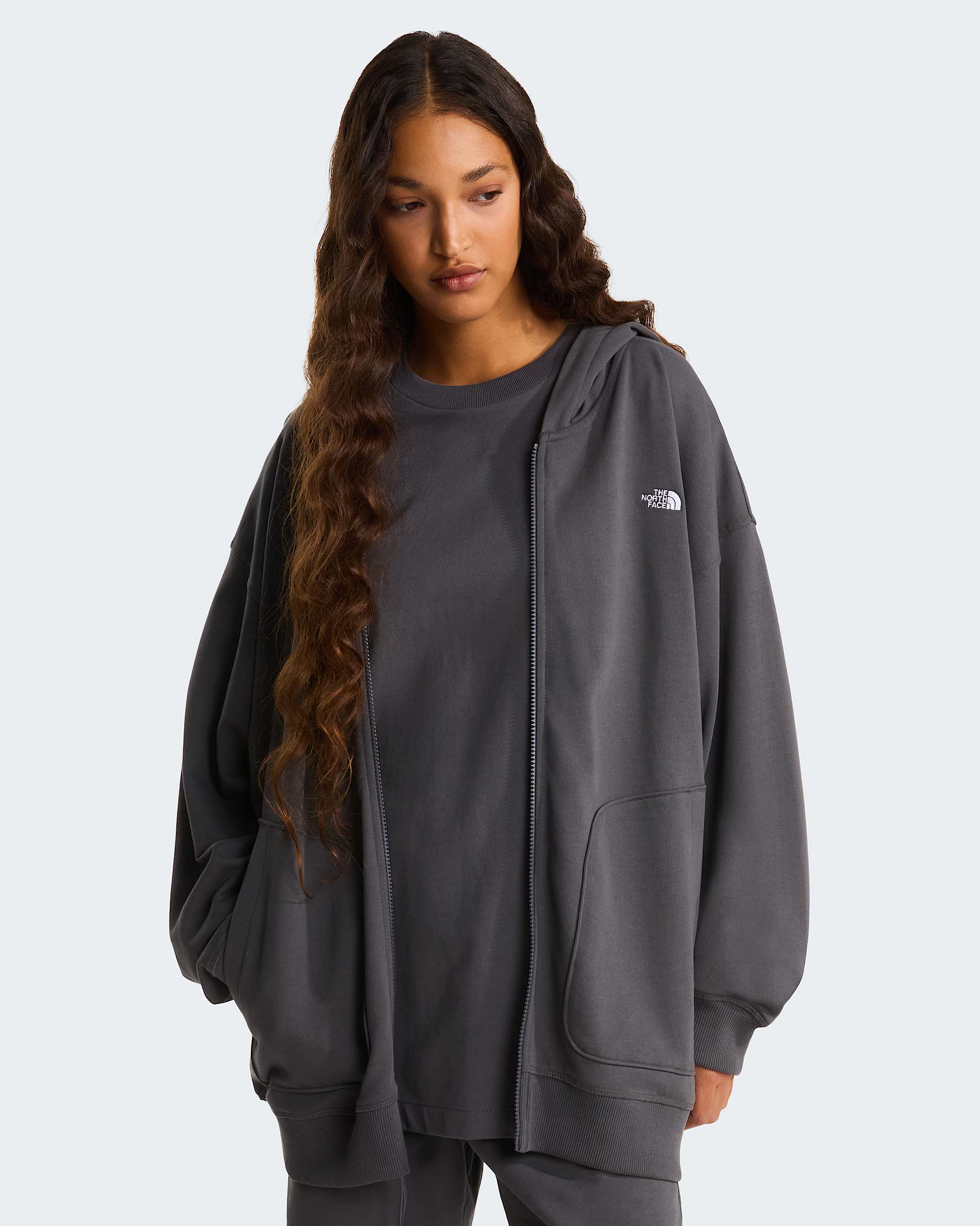 Essential Kapuzenpulli in Oversize und Unisex TNF Anthracite Grey ALT14