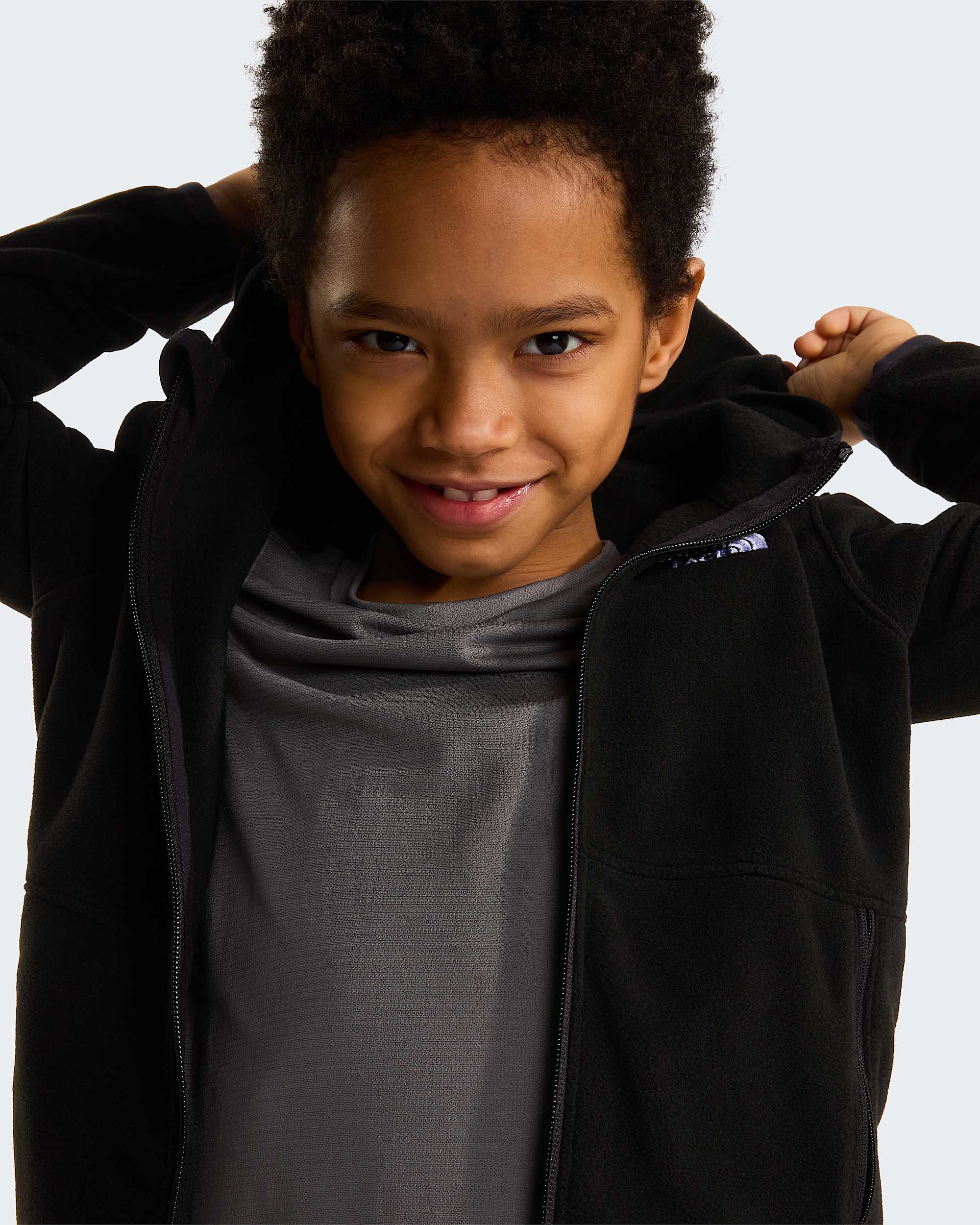 Glacierfleece met capuchon en volledige ritssluiting voor kids TNF ALT9