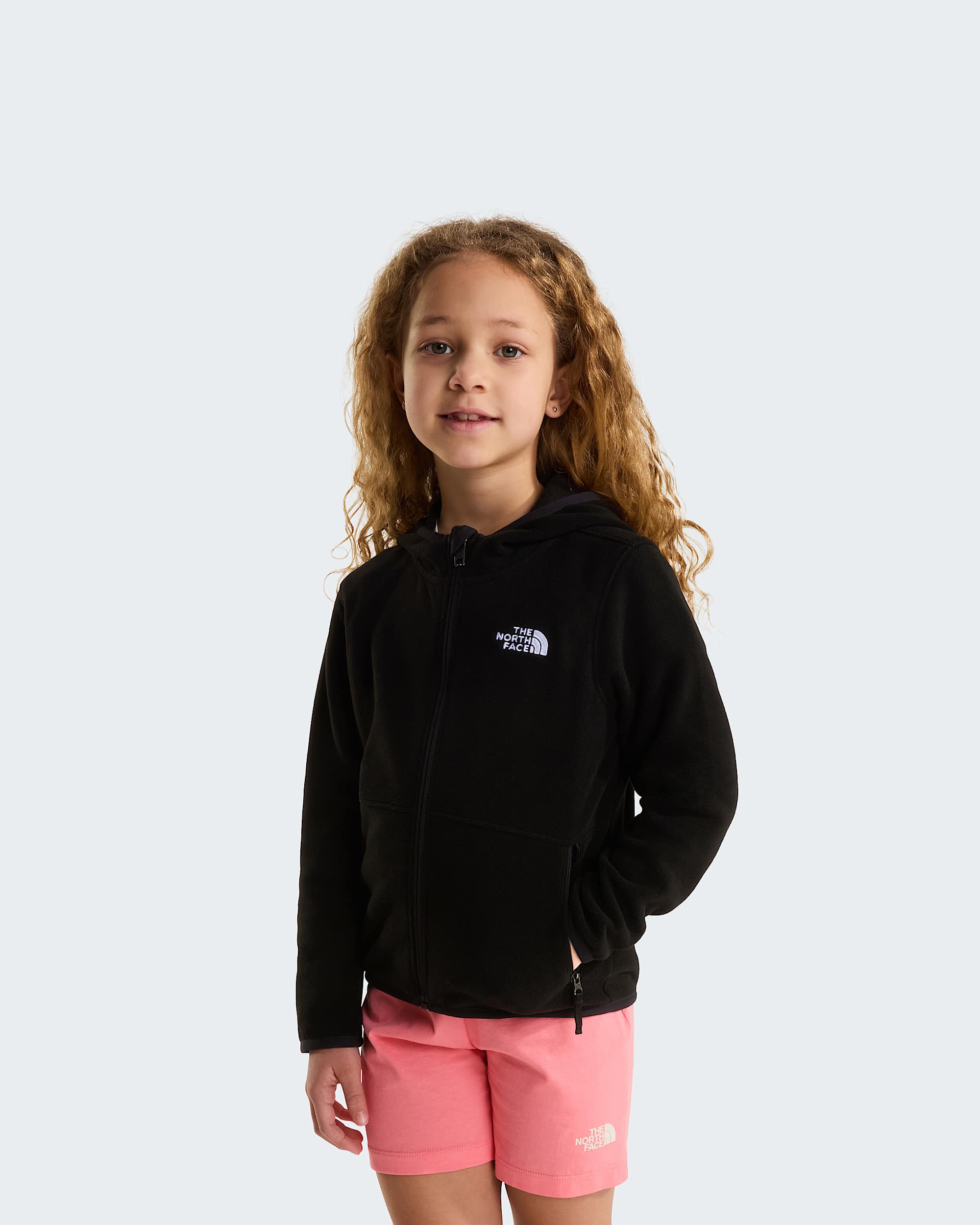 Glacierfleece met capuchon en volledige ritssluiting voor kids TNF ALT10