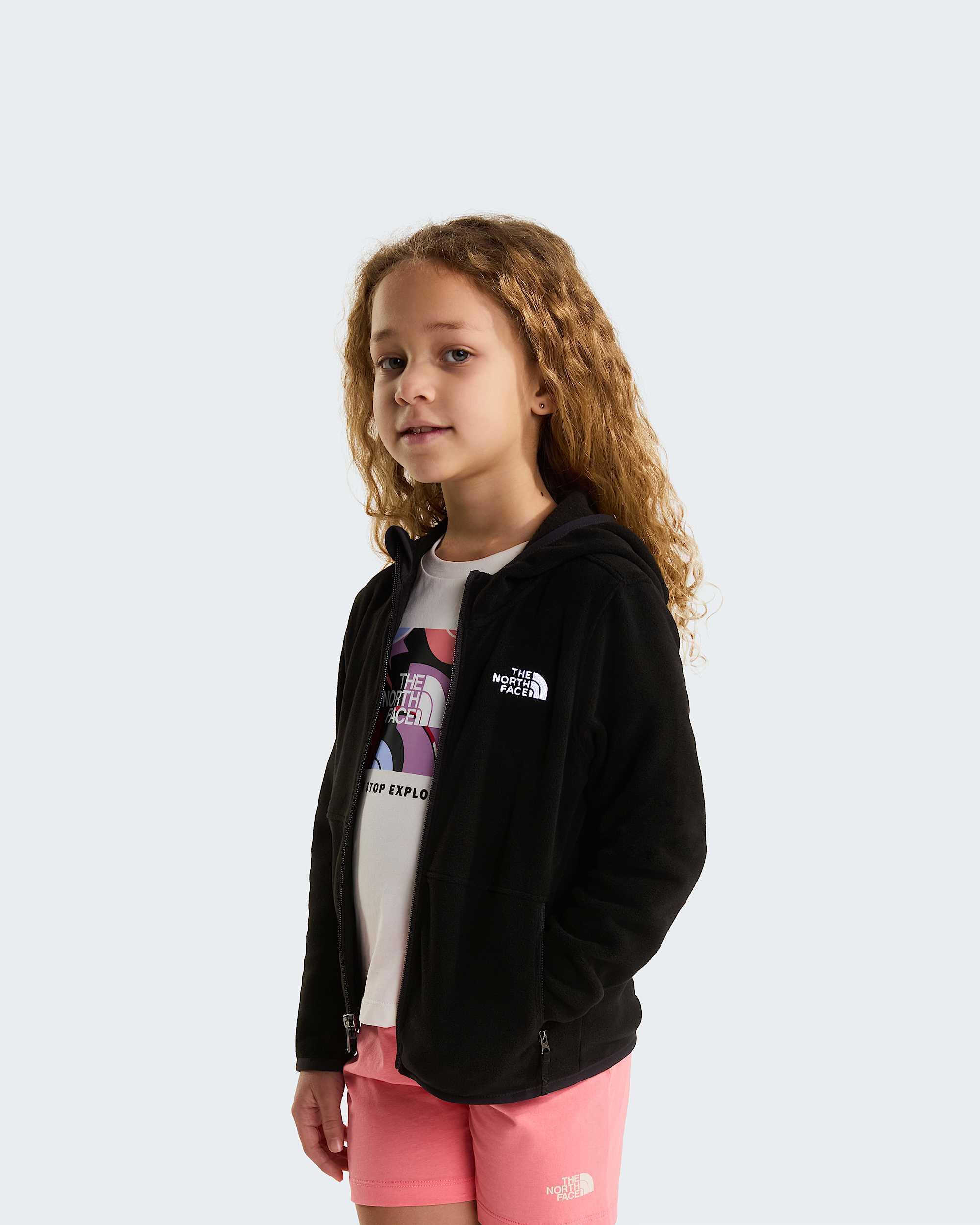 Glacierfleece met capuchon en volledige ritssluiting voor kids TNF ALT14