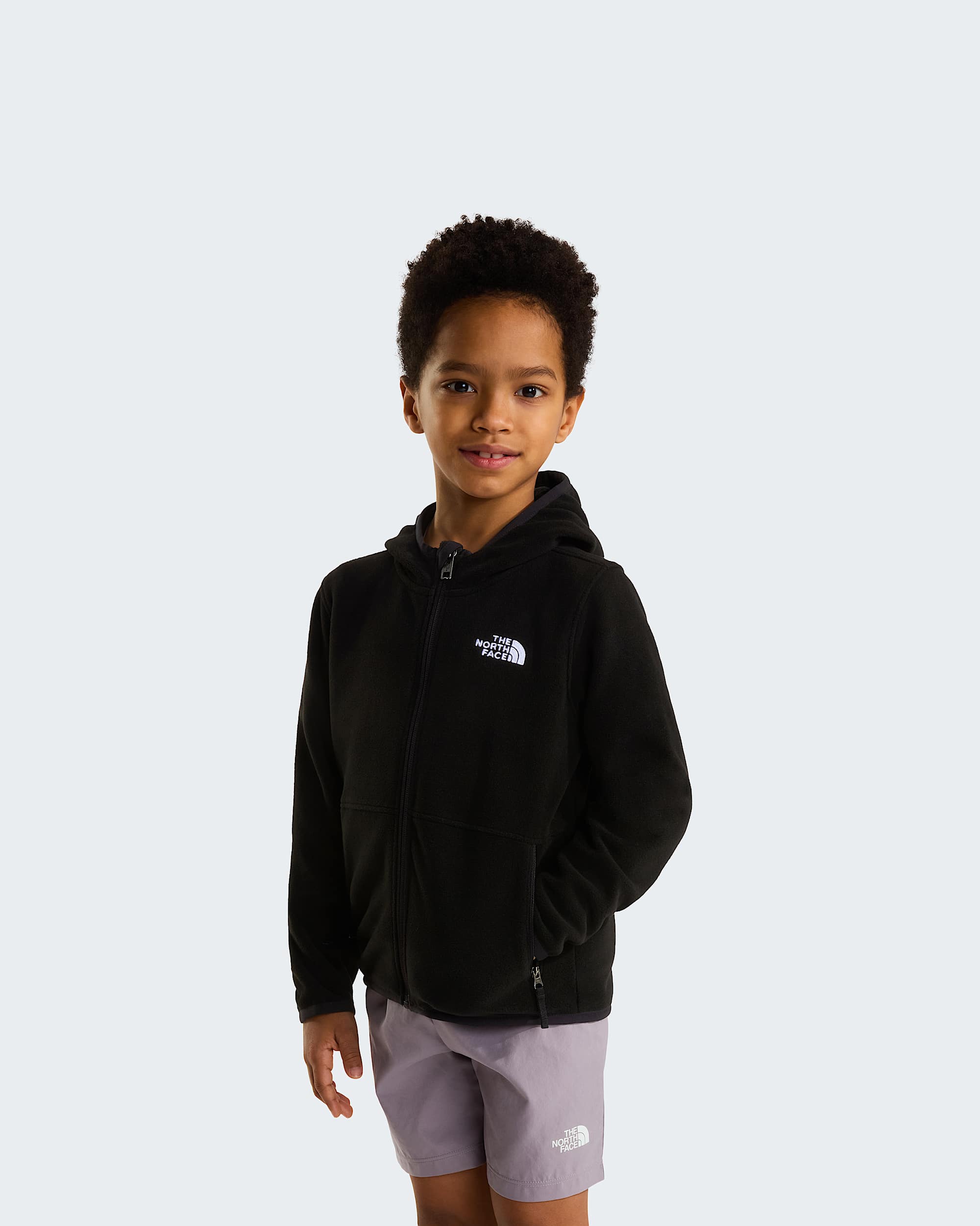 Glacierfleece met capuchon en volledige ritssluiting voor kids TNF HERO